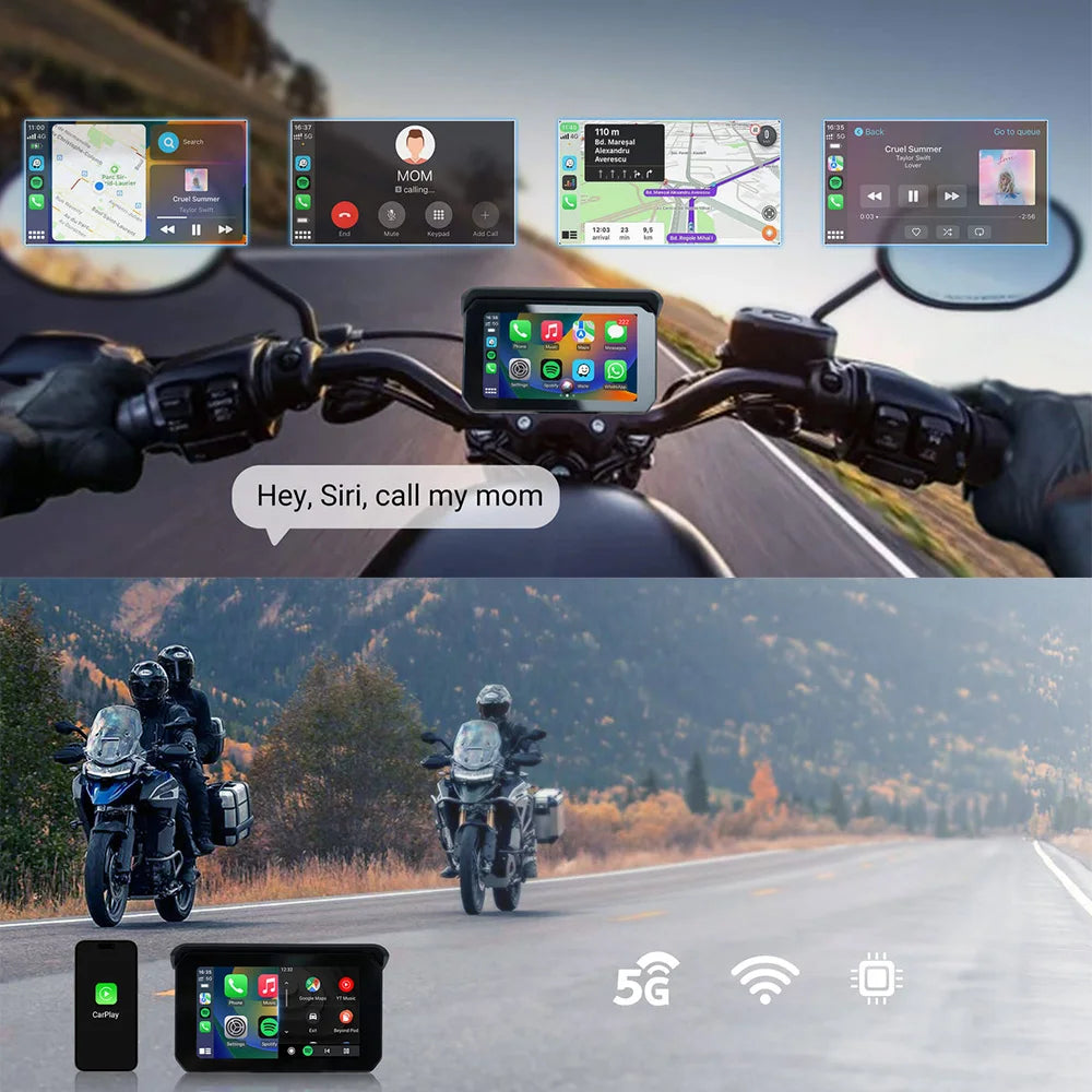 Lite C5 SE Motociklistični zaslon CarPlay Android Auto vodoodporen