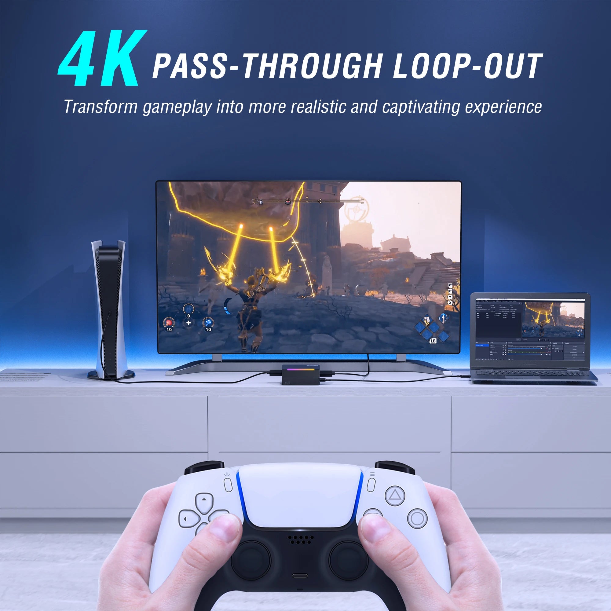 Fifine 4K HDMI kartica za zajemanje videa – USB 3.0 snemalnik iger z izjemno nizko zakasnitvijo za PS5, Xbox, Switch in PC | V3 izdaja
