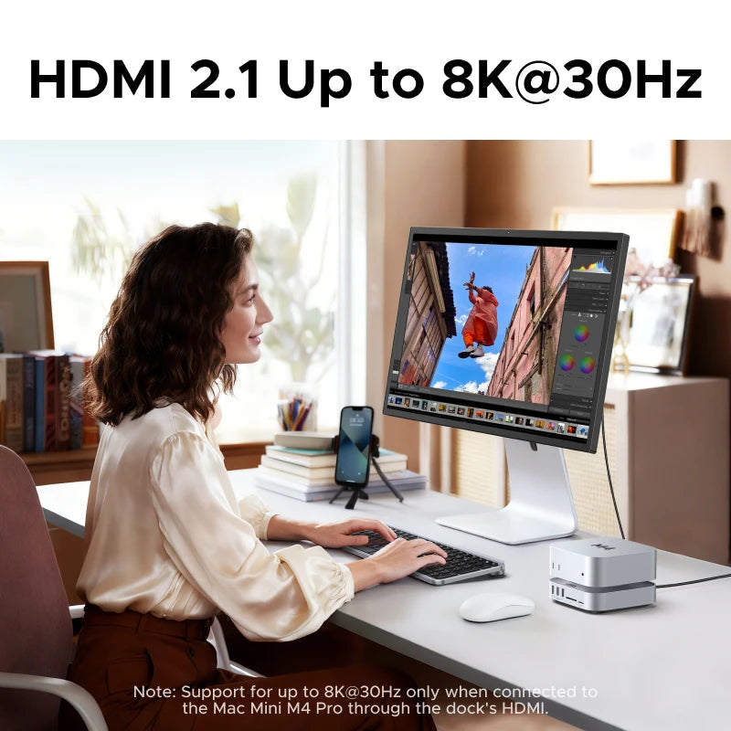 UGREEN 40Gbps Mac Mini M4 priklopna postaja z dvojnim USB-C, M.2 NVMe SSD ohišjem