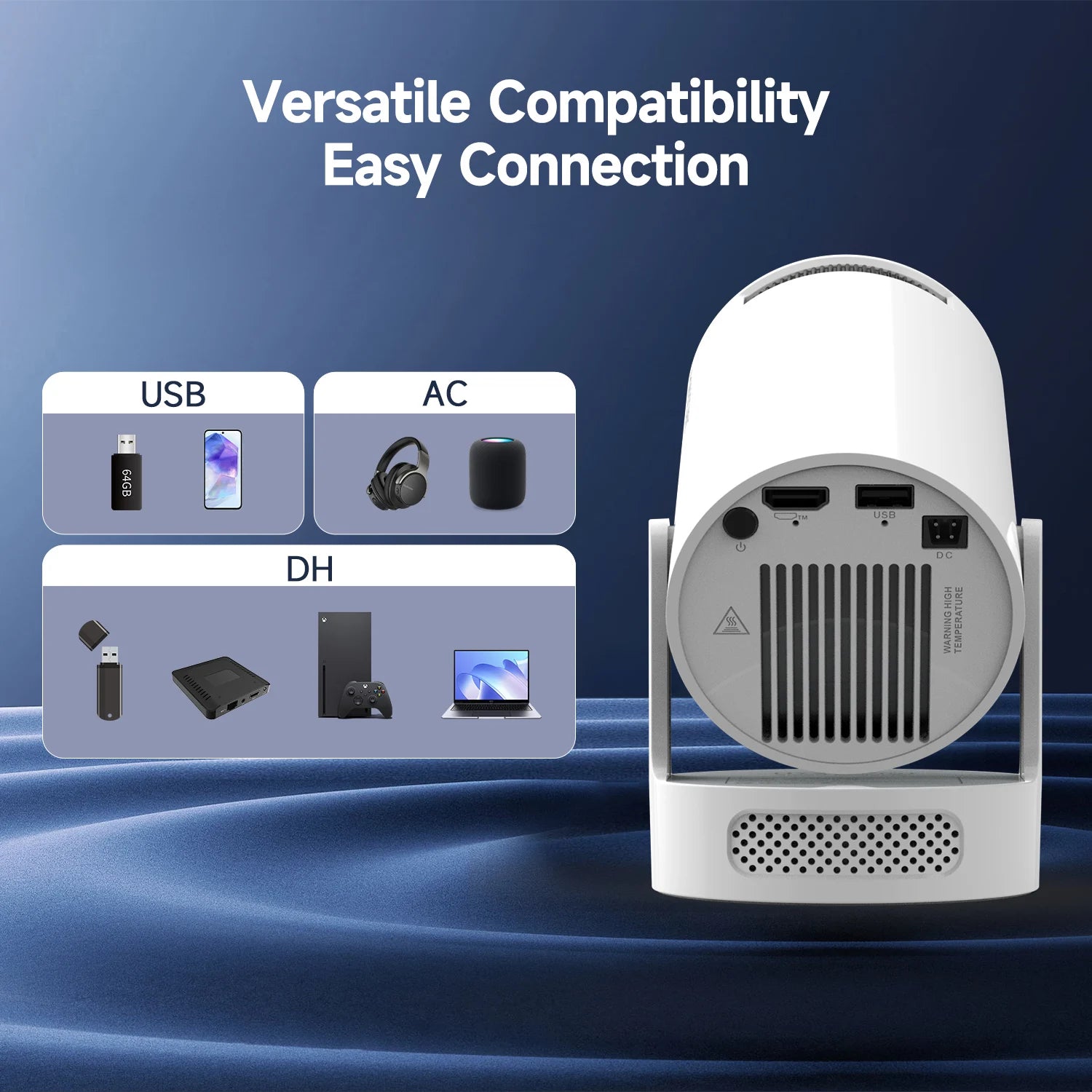 Magcubic HY300 Pro+ Smart Projector | Android 14 & 8K Support | 8000 Lumens WiFi 6