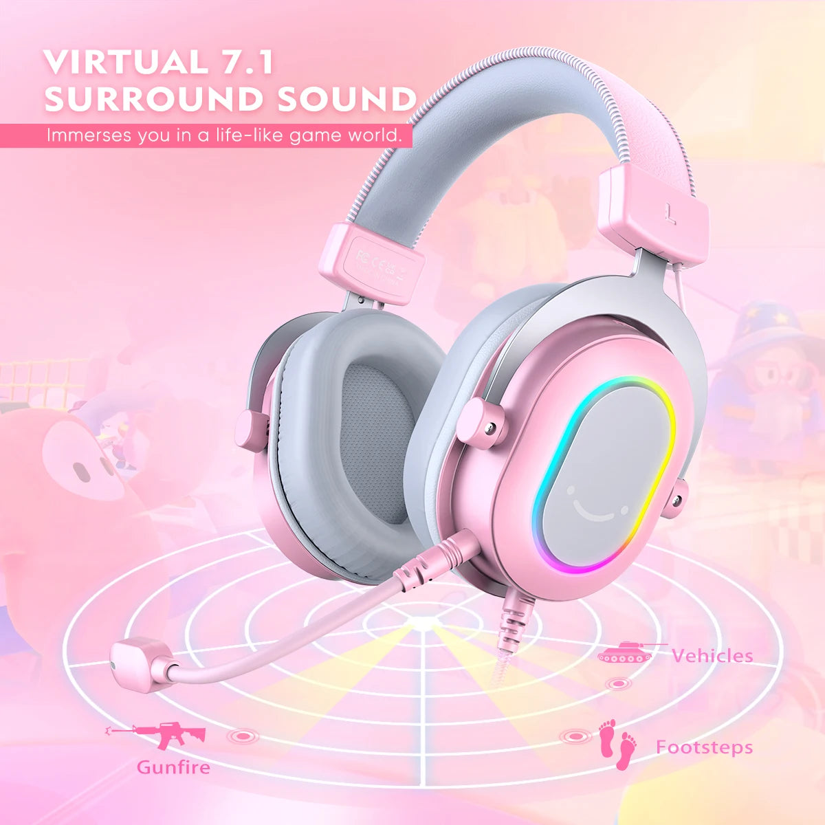 Igralne slušalke FIFINE Ampligame H6P – RGB, 7.1 prostorski zvok, USB, mikrofon