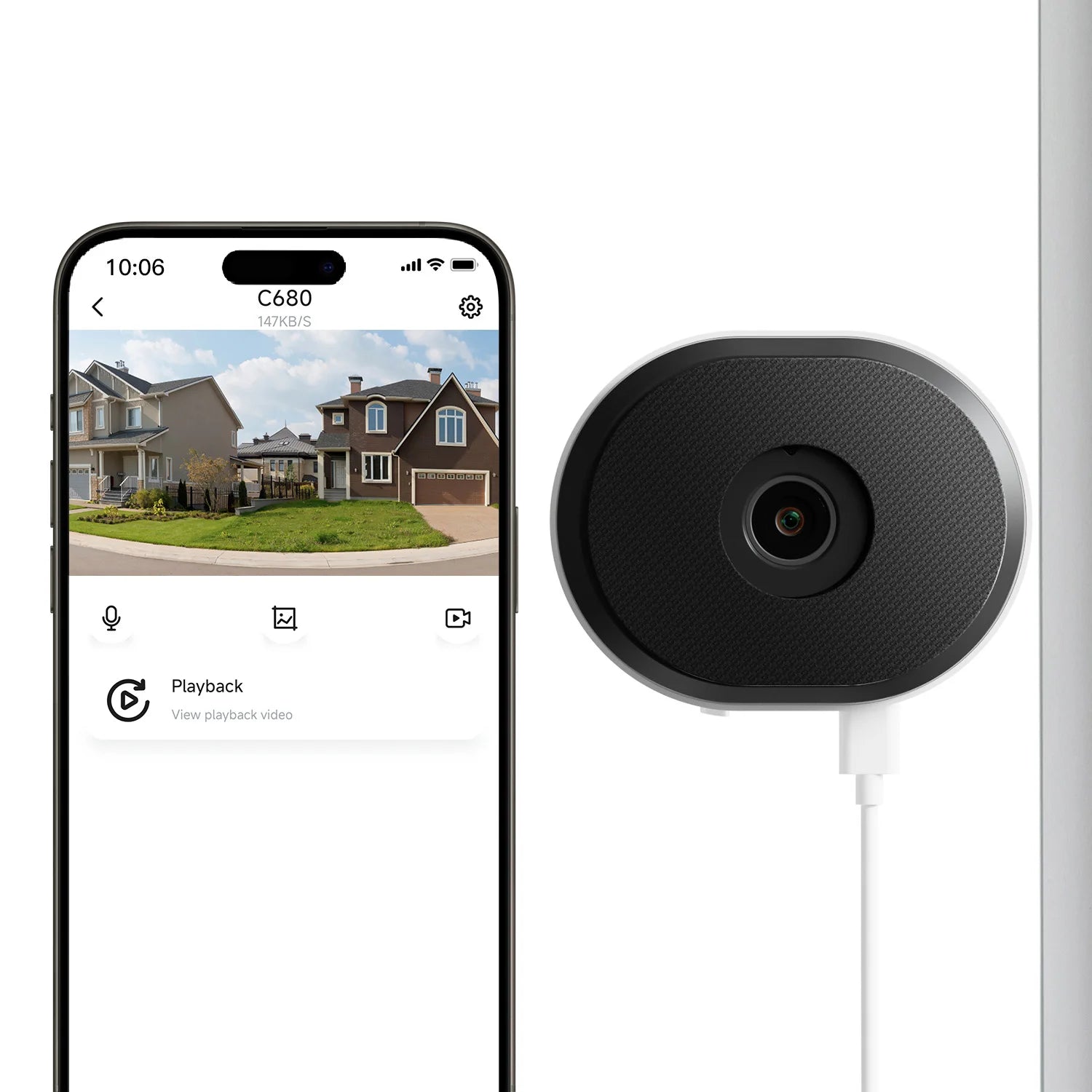 ZOSI C680 2K 3MP Window Security Camera – Full‑Color Night Vision, Indoor Plug‑In WiFi