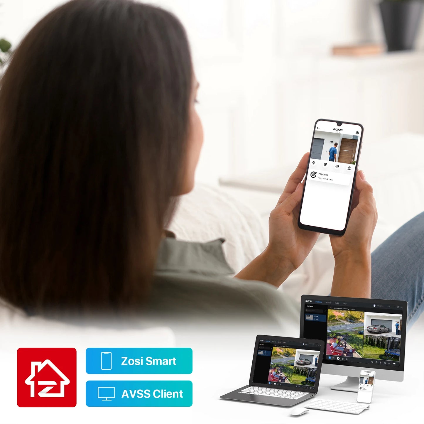 Varnostni sistem CCTV ZOSI 8CH 1080P – 5MP Lite H.265+ DVR z 2/4/6/8× 2MP zunanjimi nočnimi kamerami