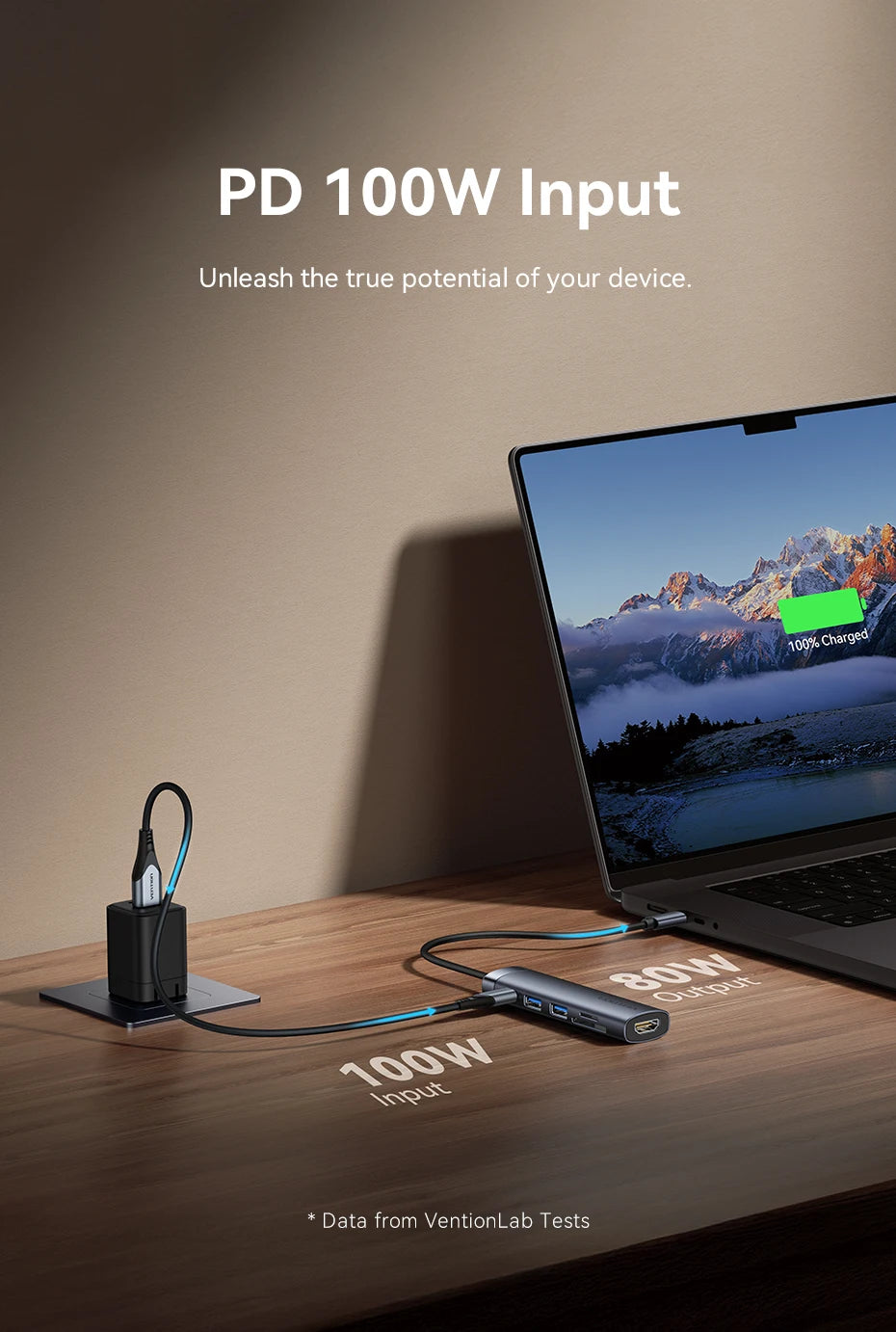 Vention USB‑C HDMI Hub | 4K30Hz, USB 3.0, SD/TF, PD 100W Multiport Adapter