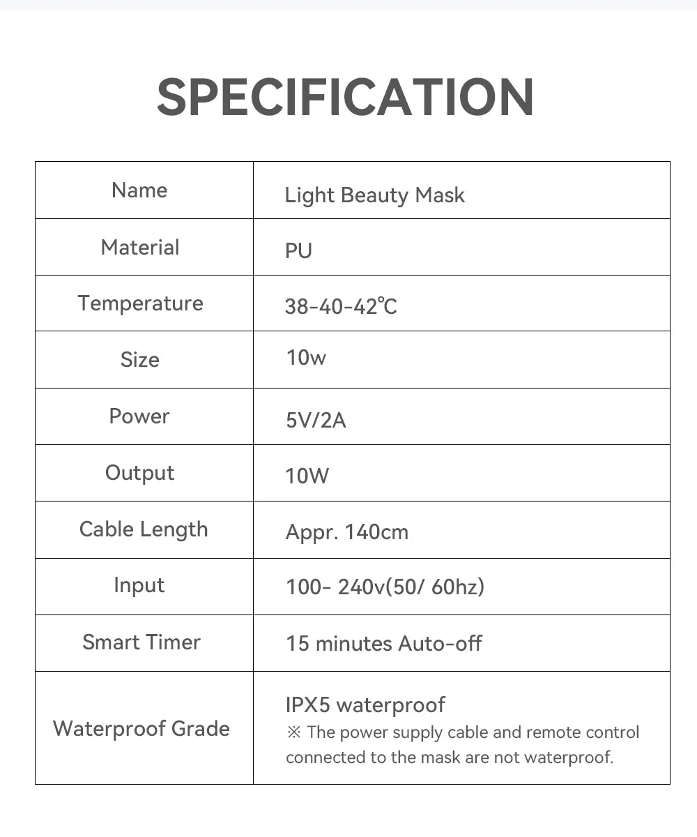 ANLAN LED Facial Mask - 5 Color Silicone Waterproof Thermotherapy for Anti-Aging, Skin Rejuvenation, and Brightening - Limetastore