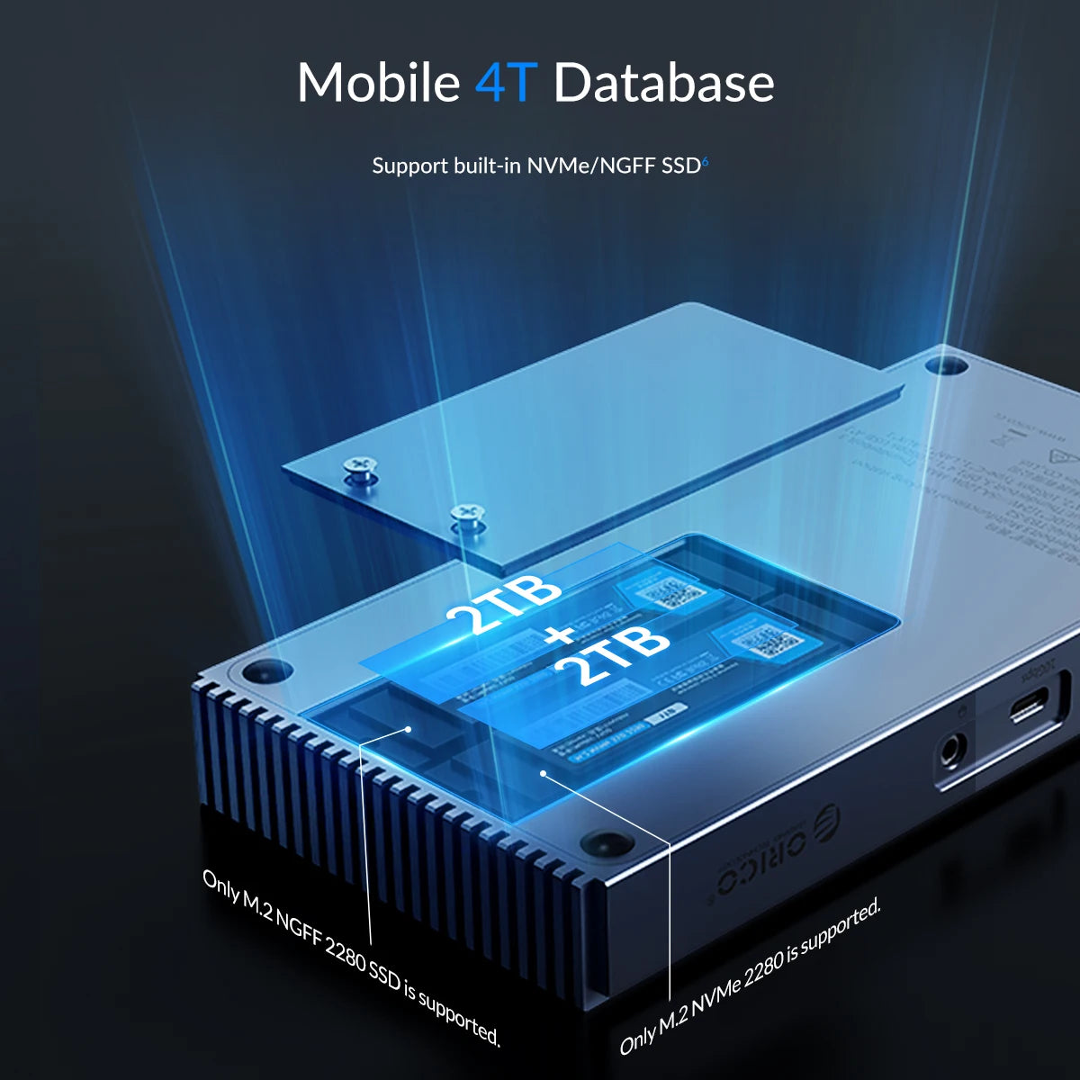 ORICO Thunderbolt 3 M.2 NVMe/NGFF ohišje za SSD priklopno postajo s 40Gbps USB‑C povezavo