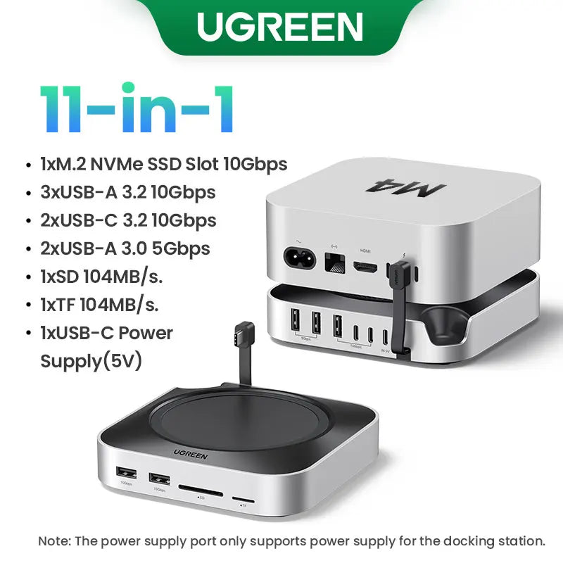 UGREEN USB-C priklopna postaja za Mac Mini M4/M4 Pro z ohišjem za SSD M.2 NVMe