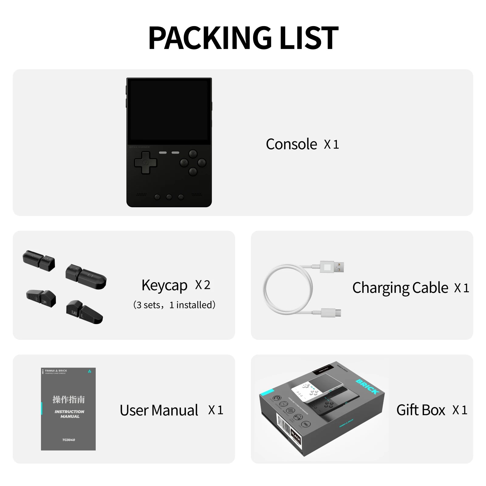 TRIMUI Brick Hammer Portable Handheld Game Player CNC Full Metal 3.2'' IPS Screen Retro Games Linux System Video Gaming Device - Limetastore
