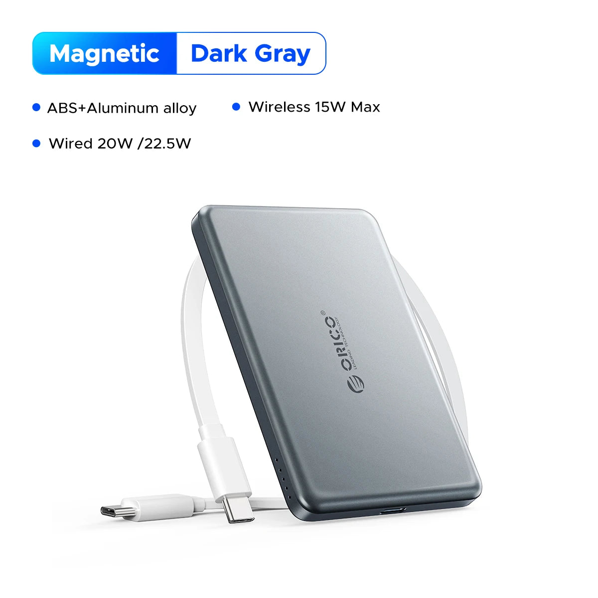 ORICO Kada magnetna prenosna baterija – 5000mAh / 10000mAh PD22.5W tanka brezžična prenosna