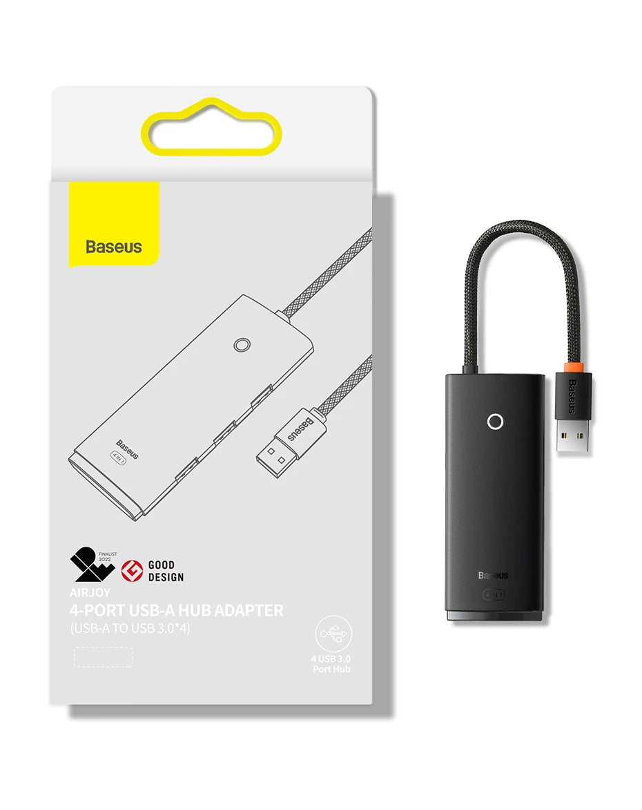 Baseus 4‑in‑1 USB‑C Hub | Type‑C to 4× USB 3.0 5Gbps Splitter Adapter for Laptop & PC