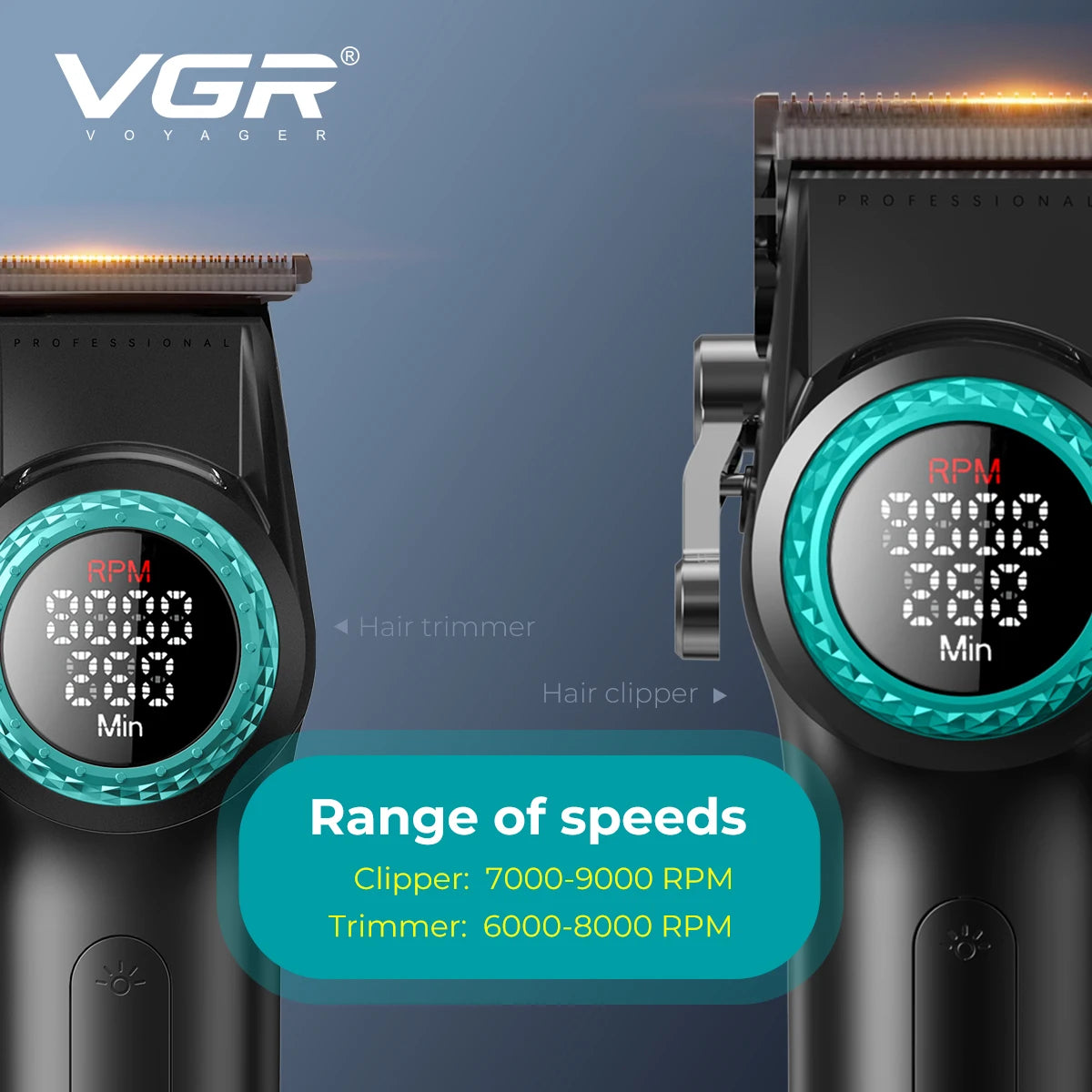 VGR Stepless Pro 4-in-1 Barber Kit – Clipper, Trimmer, Shaver & Dryer