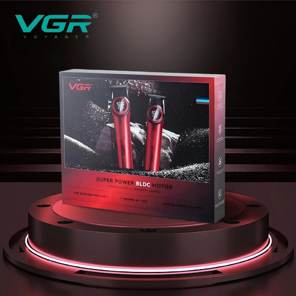 VGR V-001 PRO Hair Clipper – 9,000 RPM, 4600mAh, 300-Min Runtime