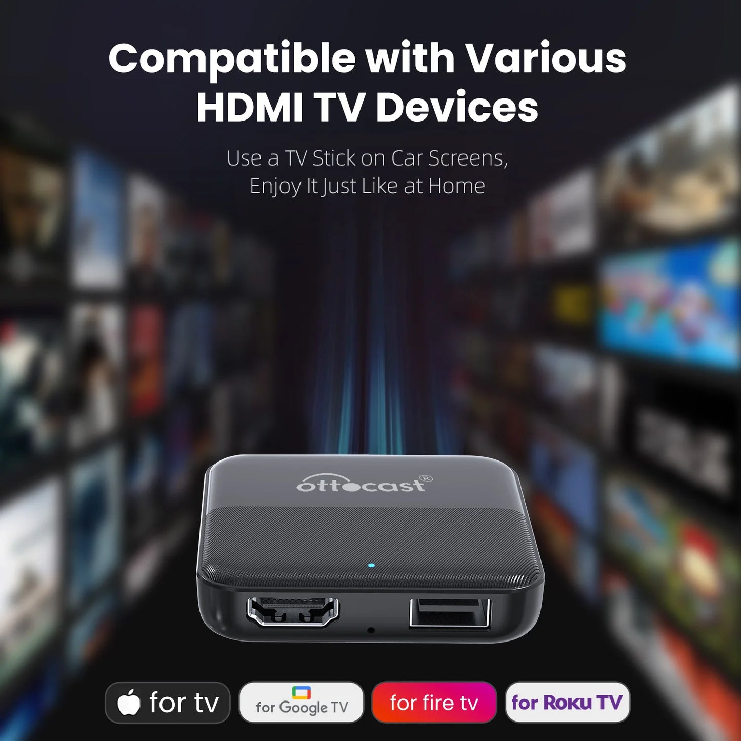 OTTOCAST Express Car TV Mate brezžični CarPlay HDMI adapter