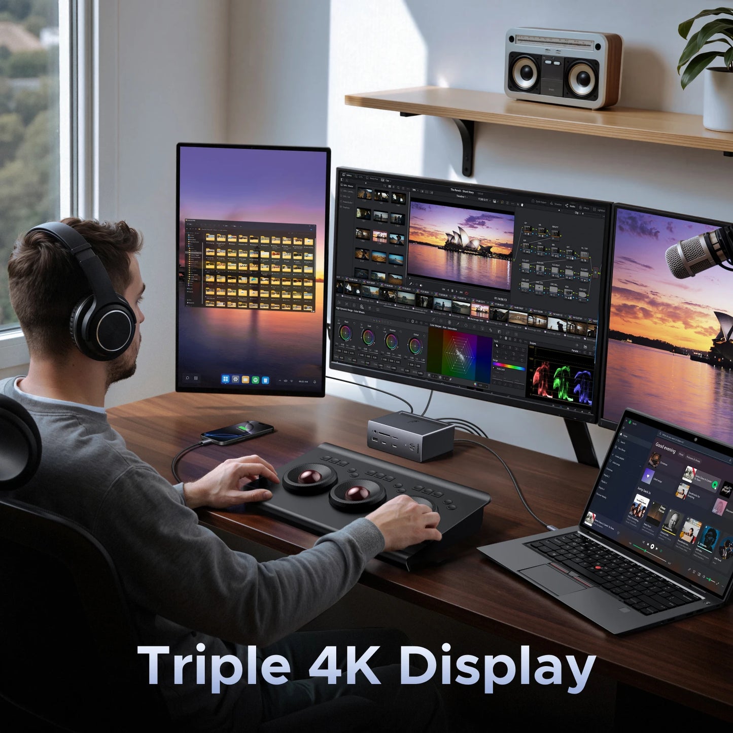 UGREEN 14‑in‑1 USB‑C Docking Station with 4K120Hz DisplayPort, Dual 4K60Hz HDMI