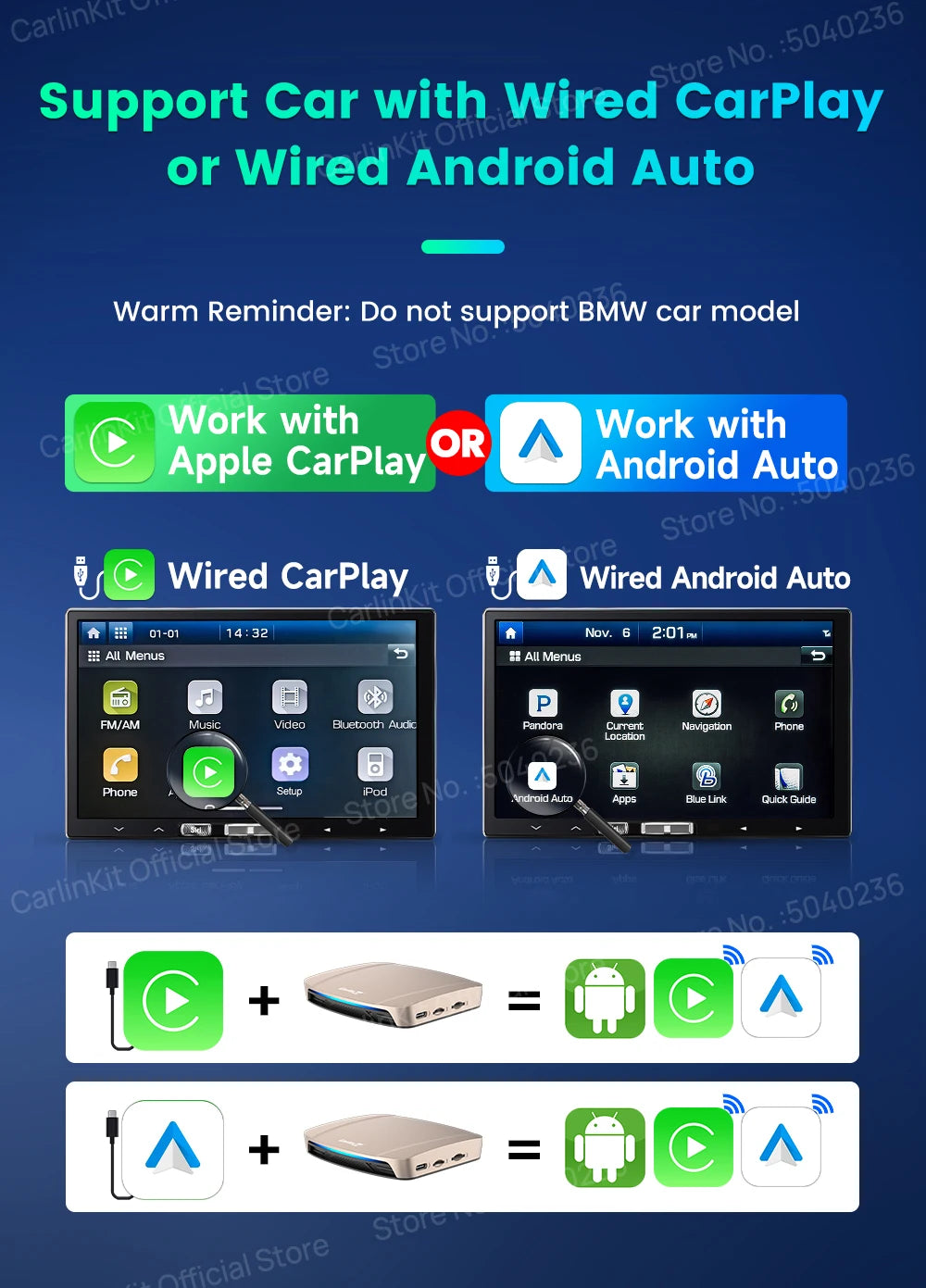 CarlinKit Tbox-Ultra Android 15 8+128GB Brezžični CarPlay AI Box