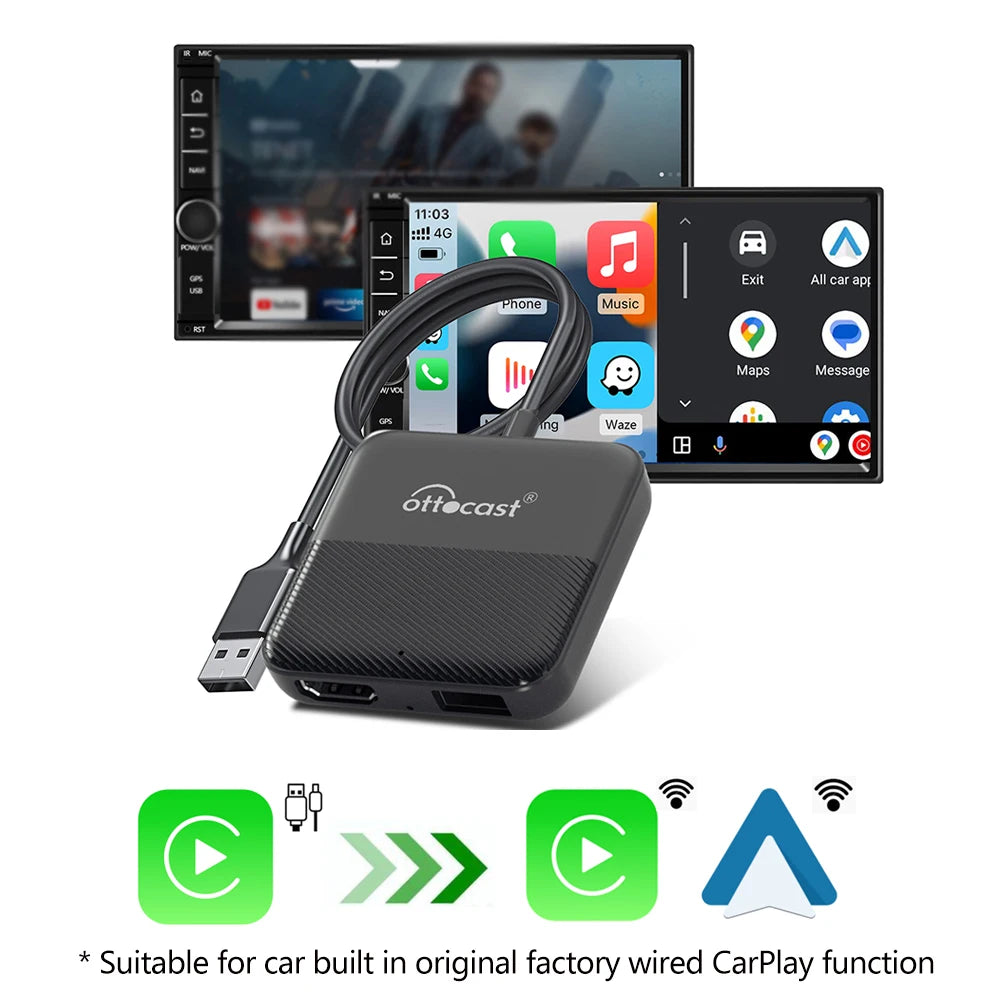 OTTOCAST Express Wireless CarPlay Adapter with HDMI Converter