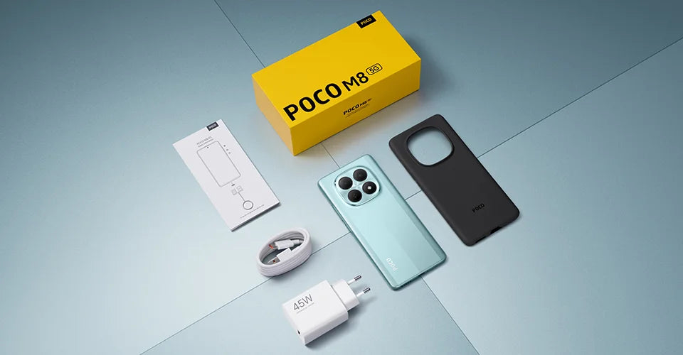 POCO M8 5G Smartphone Global Version Snapdragon® 6 Gen 3  Octa core 6.77" 120Hz Flow AMOLED Display 50MP Camera 5520mAh battery 45W turbo charging  NFC - Limetastore