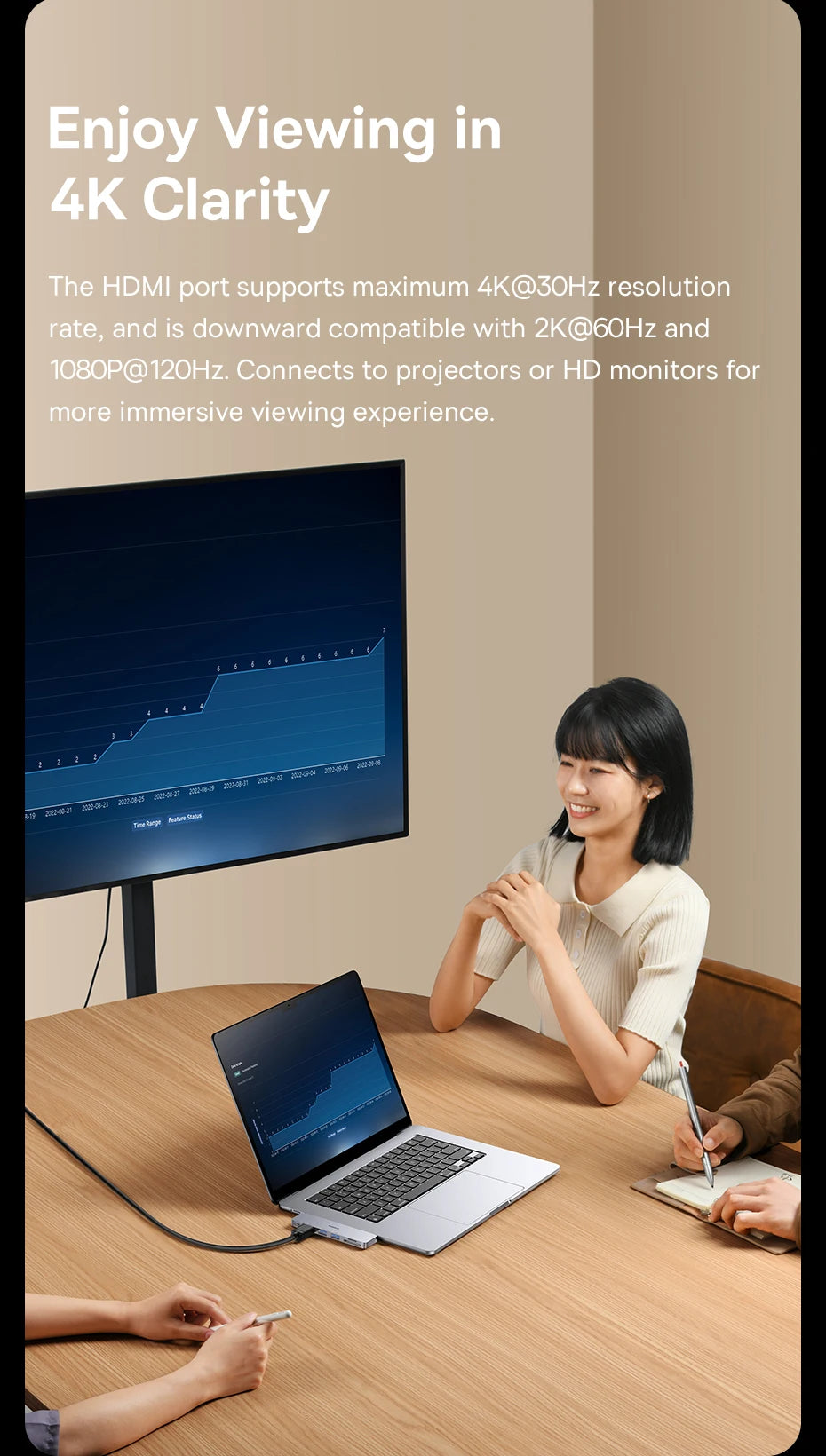 Dvojno USB-C zvezdišče Baseus | HDMI 4K@30Hz, Thunderbolt 3/4 40Gbps, USB 3.0, SD/TF