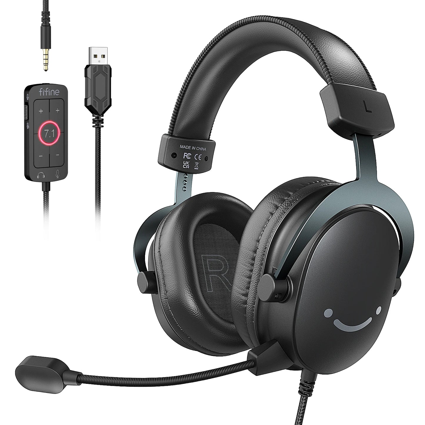 FIFINE H9 USB/3.5mm Gaming Headset | 7.1 Surround Sound & Pro Mic