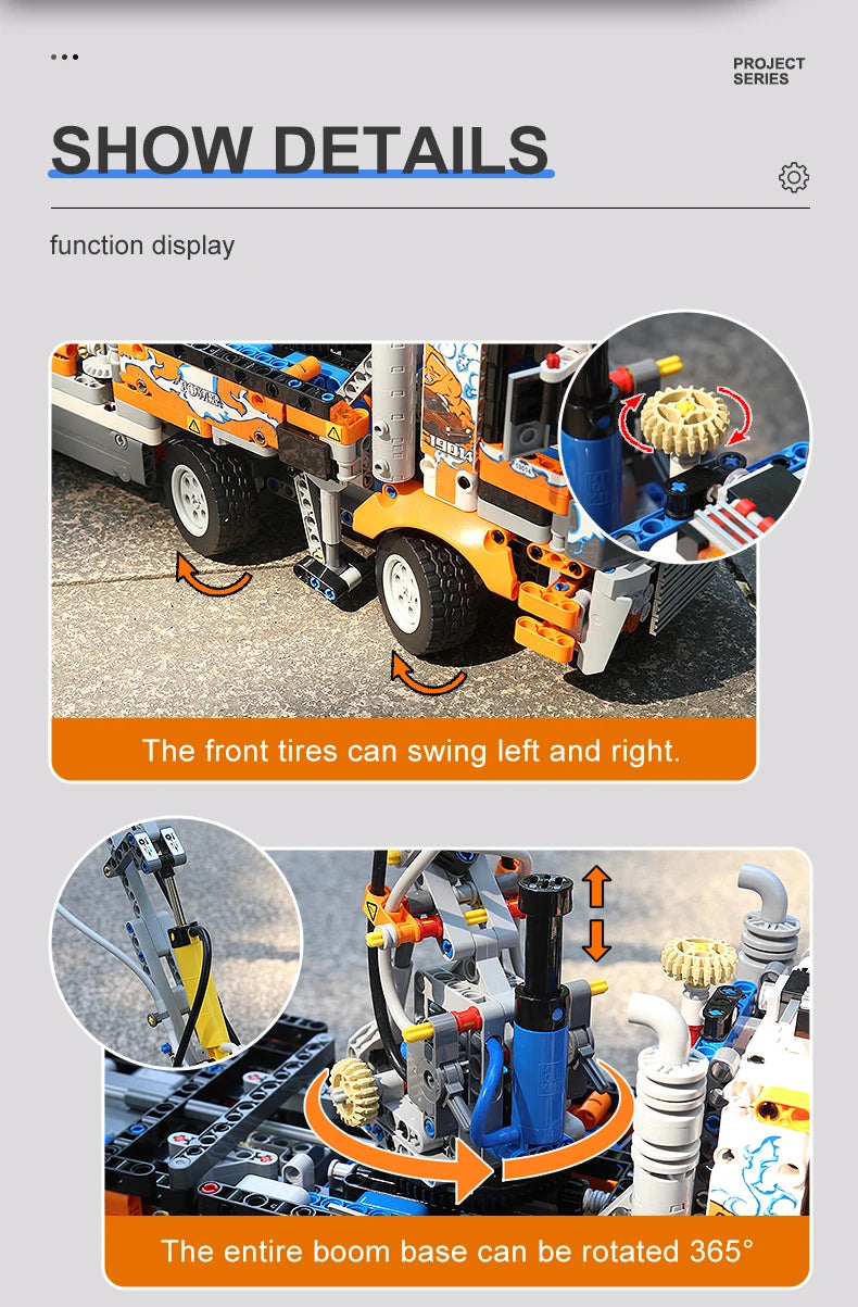 Mould King 19014 Pneumatic Concrete Pump Truck | RC Technical Construction Vehicle Building Set - Limetastore