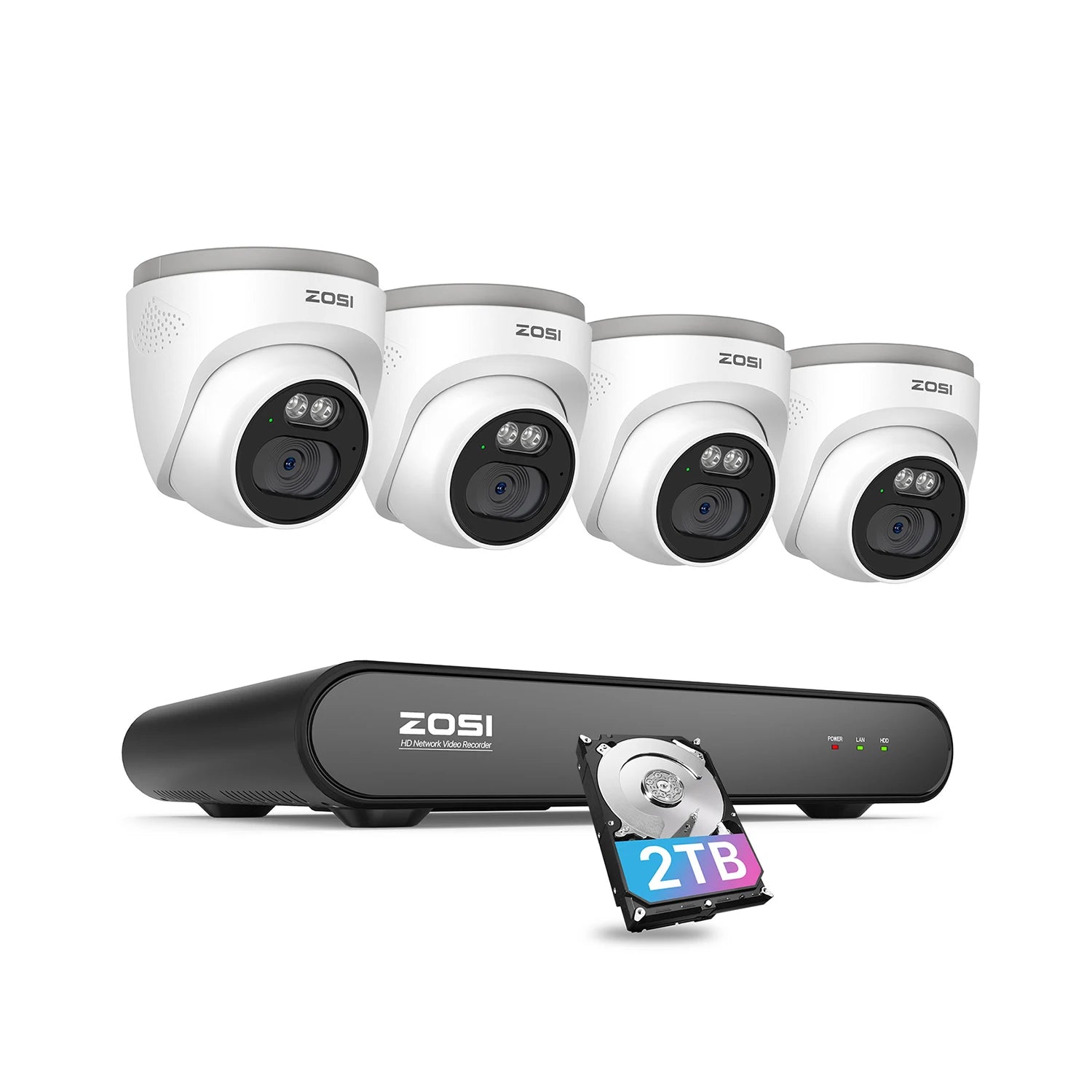 ZOSI 3K 5MP PoE Security Camera System – 8CH NVR with 4MP Outdoor Dome IP Cameras