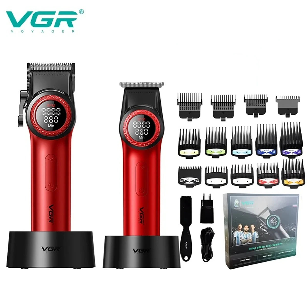VGR V-001 PRO Hair Clipper – 9,000 RPM, 4600mAh, 300-Min Runtime