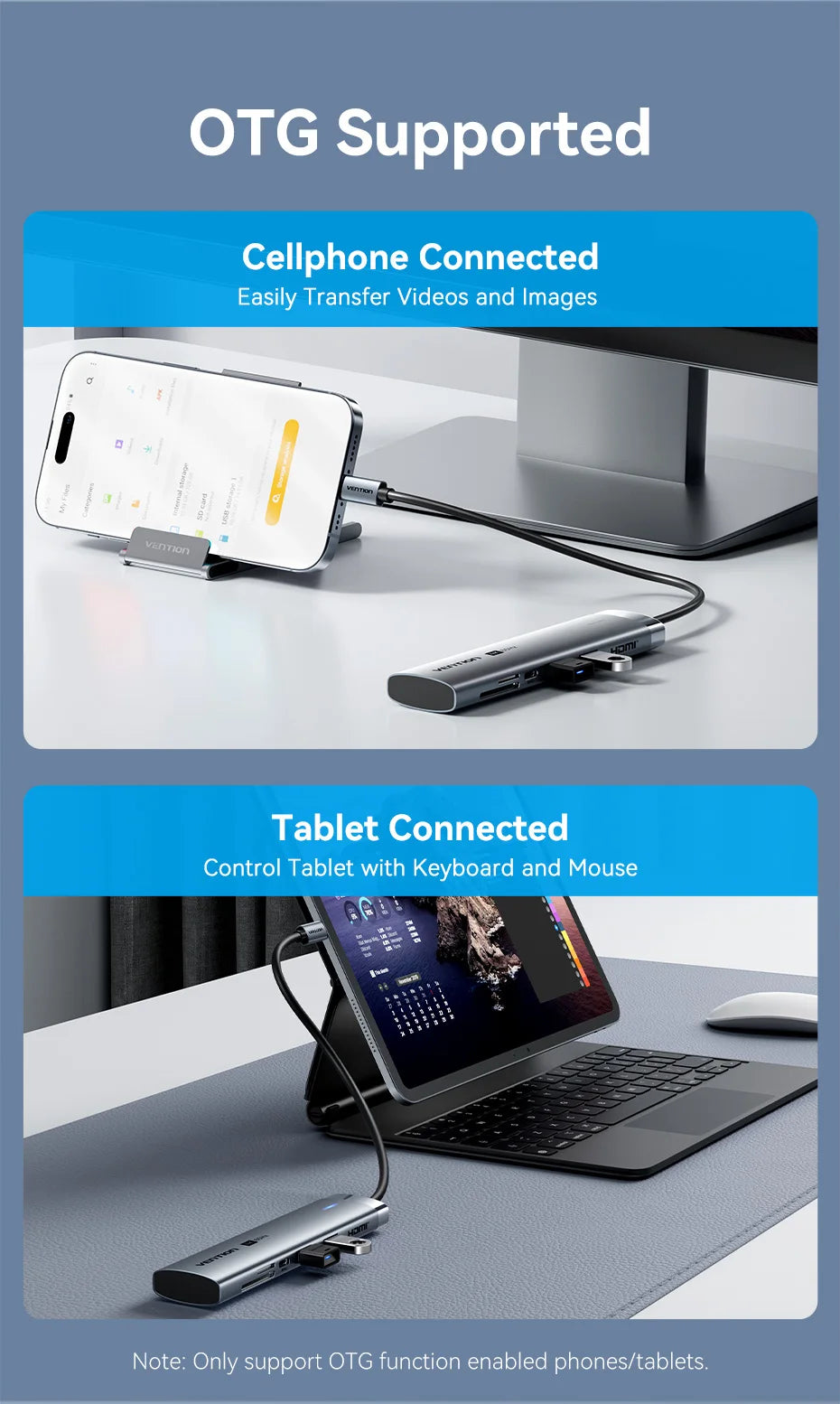 Vention USB‑C 7‑in‑1 Hub | 4K60Hz HDMI, USB 3.0, SD/TF, PD 100W Docking Station