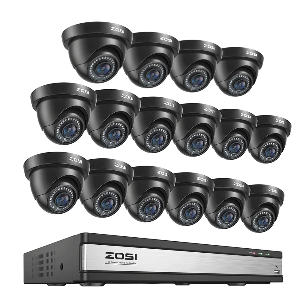Žični varnostni sistem s kamerami ZOSI 16CH 1080p – DVR H.265+ z zaznavanjem ljudi in vozil