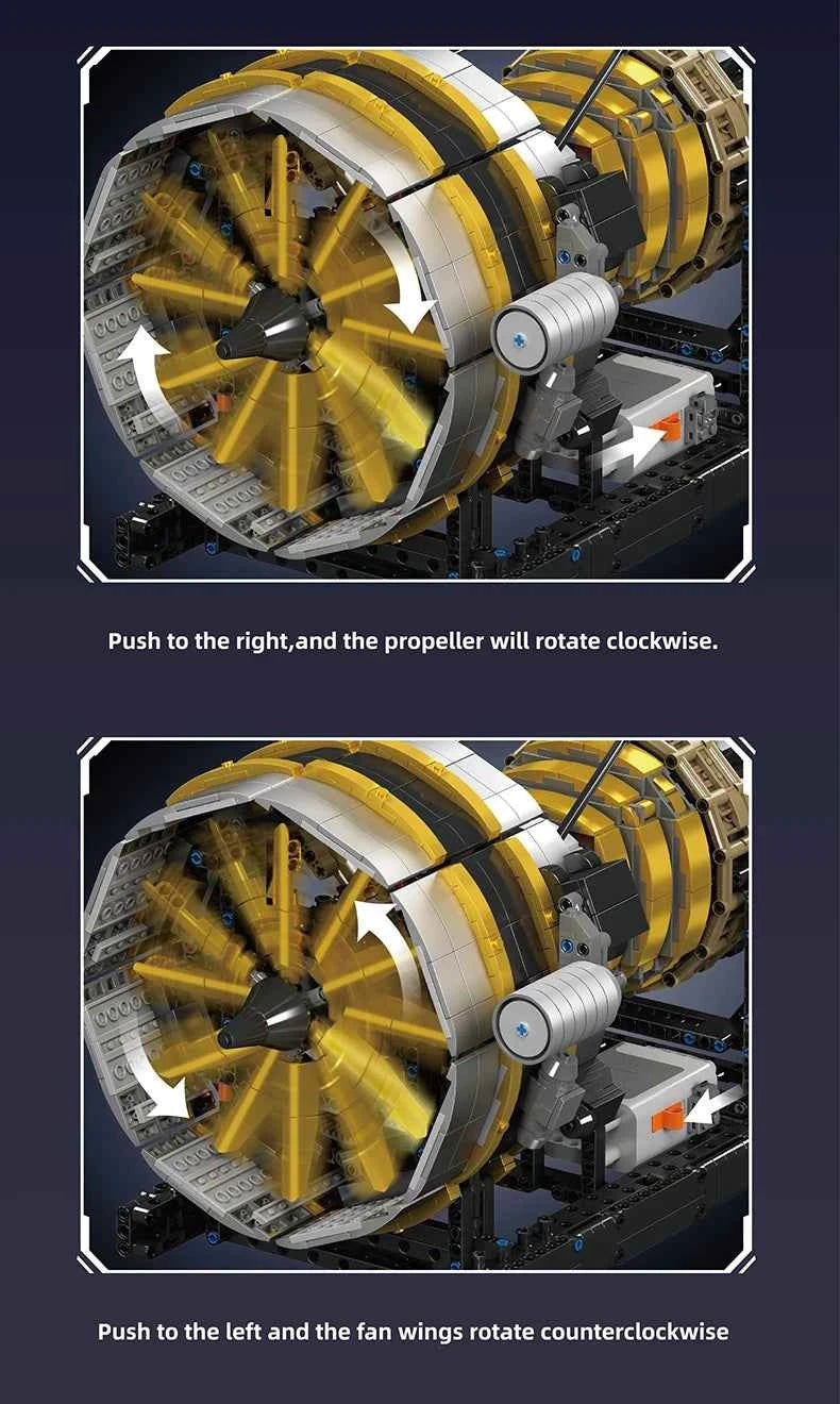 Mould King 10141 Motorized Aircraft Engine Building Set | Technical Jet Model - Limetastore