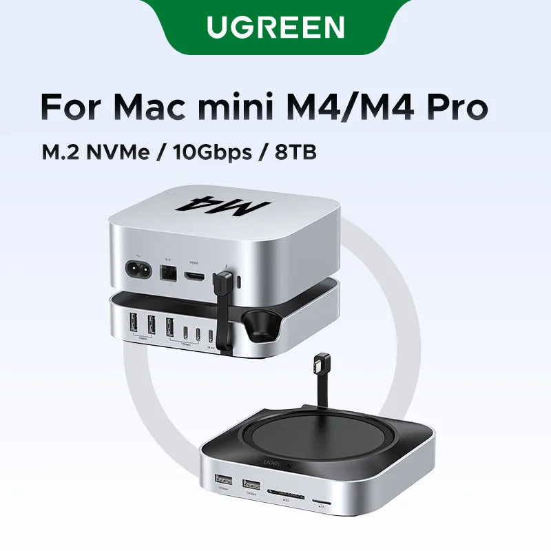 UGREEN USB-C priklopna postaja za Mac Mini M4/M4 Pro z ohišjem za SSD M.2 NVMe