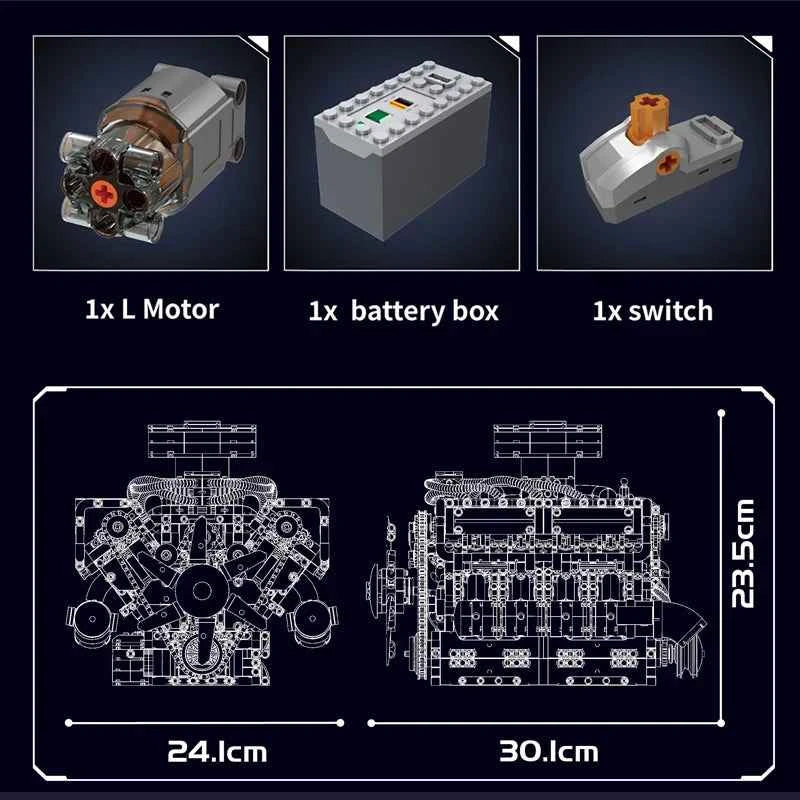 Mould King 10182 Motorized V8 Tank Engine Building Set | Military Technical Toy - Limetastore