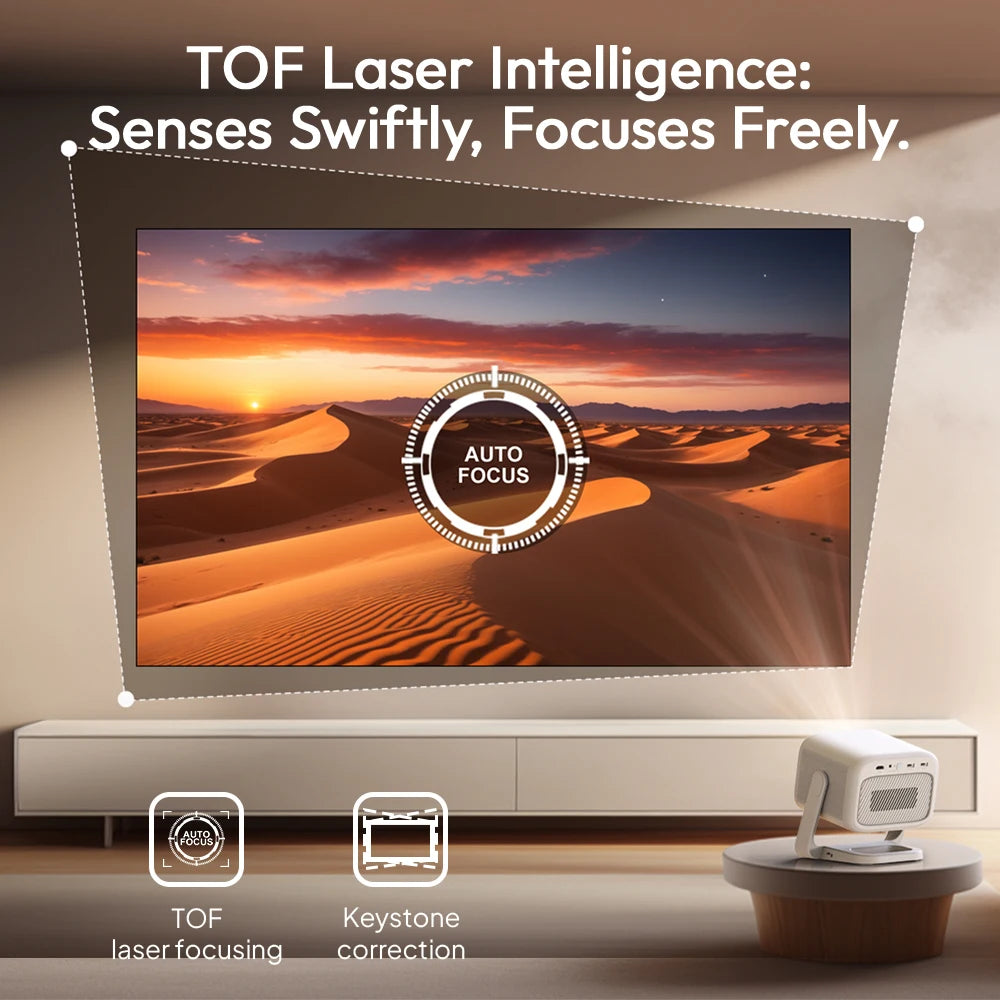 BYINTEK U90 Smart Portable DLP Projector – 700 ANSI Lumens, Android 11, 4K Support