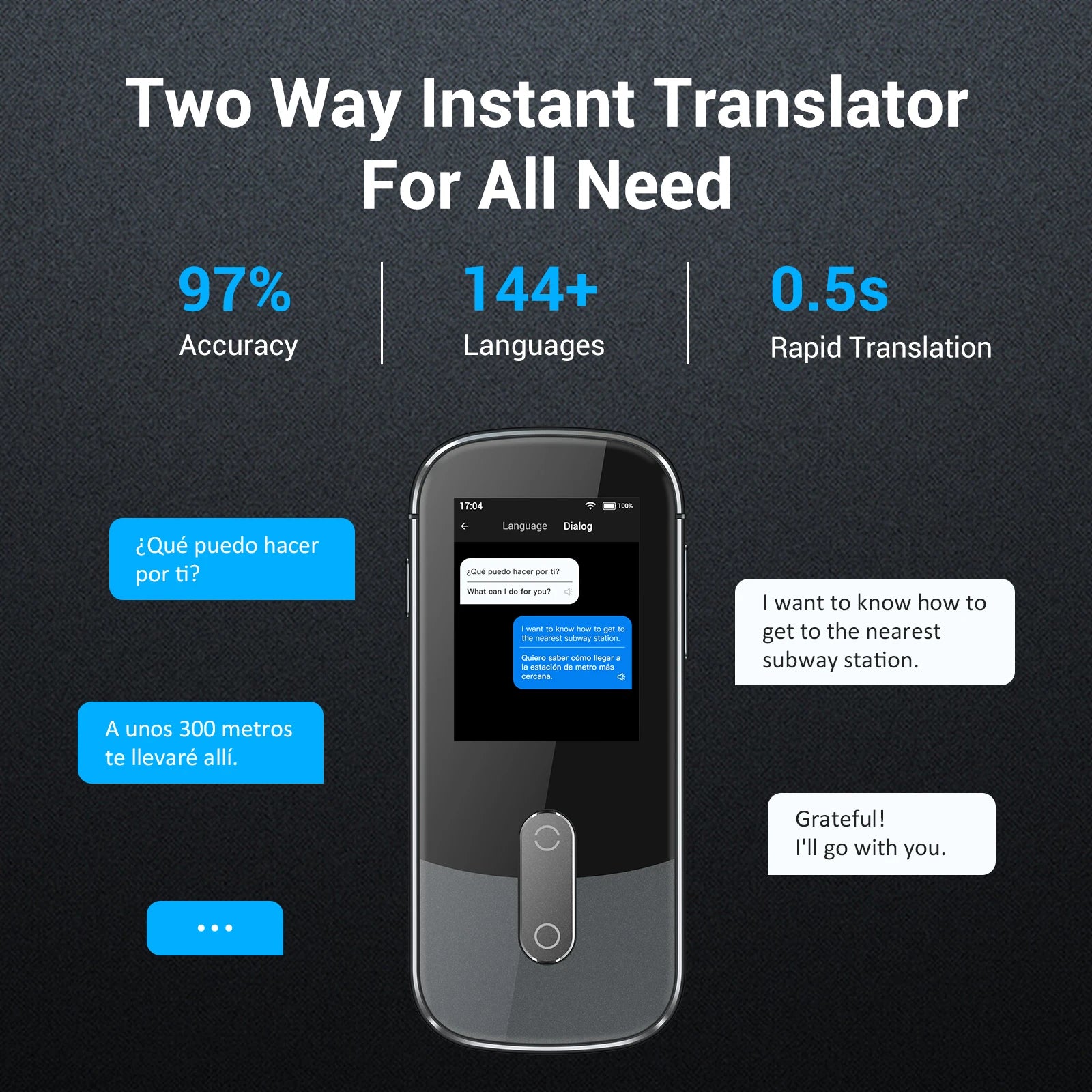 Wooask W09 Translator Device 144 Languages 16 Offline 97% Accuracy