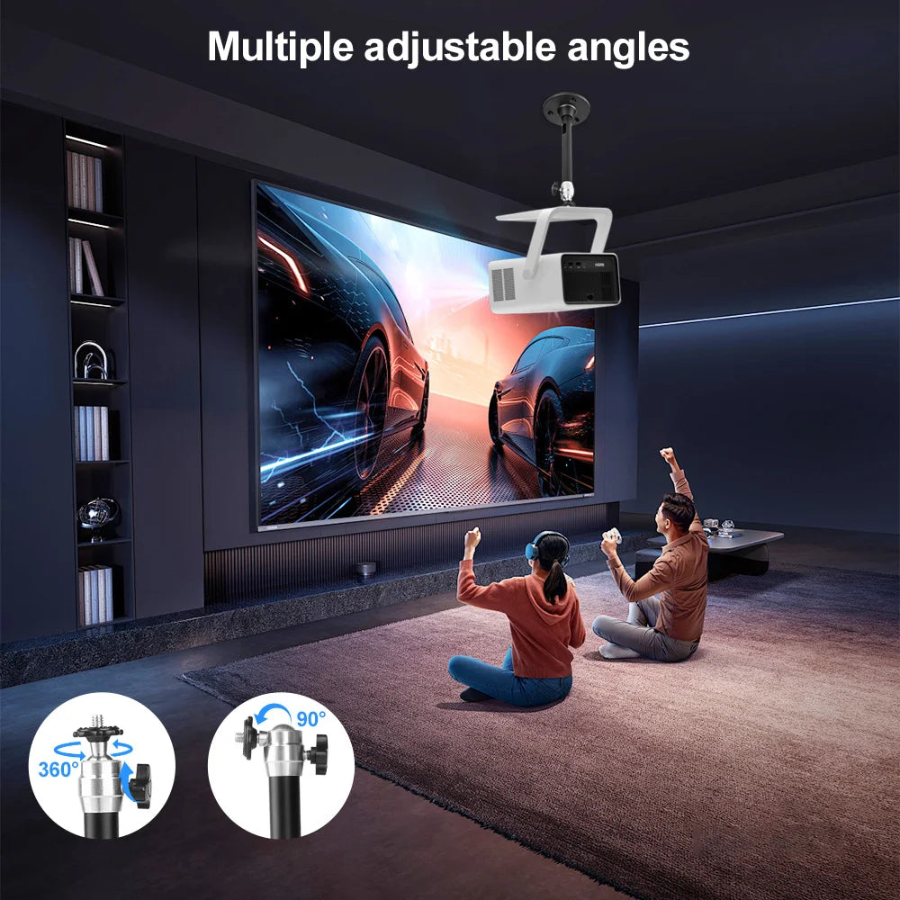 Universal 6mm Metal Projector Wall & Ceiling Mount – 1/4" Screw Thread Hanger for HY300, YG300, TDA6W