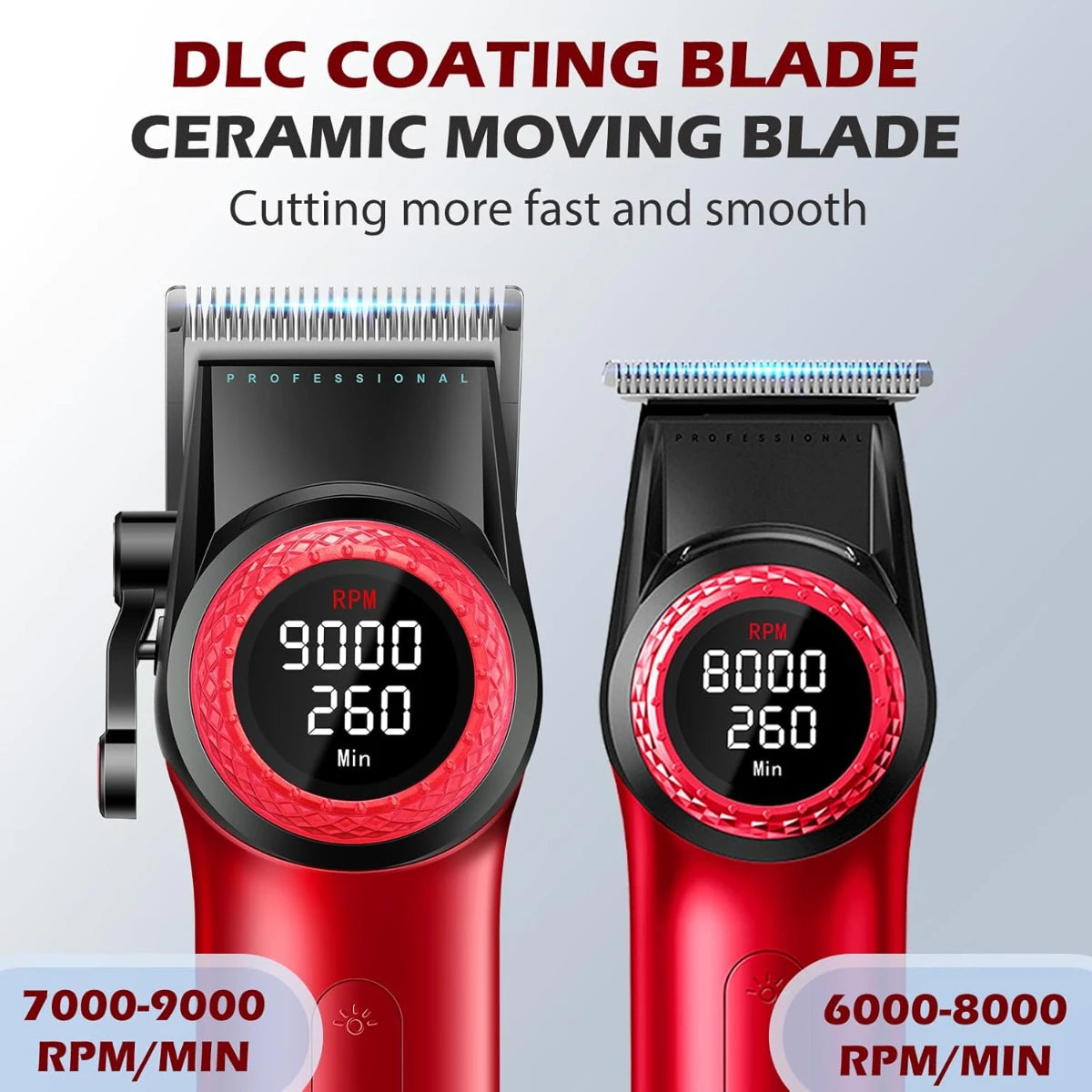 VGR V-001 PRO Hair Clipper – 9,000 RPM, 4600mAh, 300-Min Runtime