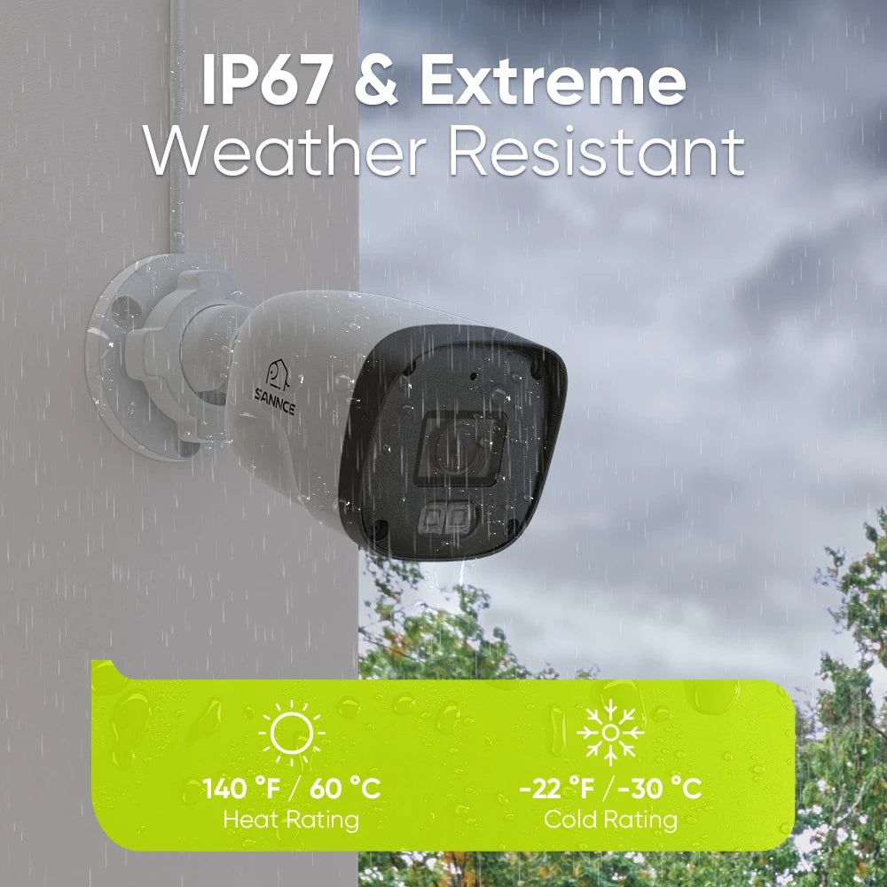 SANNCE 3MP/5MP PoE CCTV sistem | 8-kanalni H.265 NVR, zvok, ONVIF, nočni vid