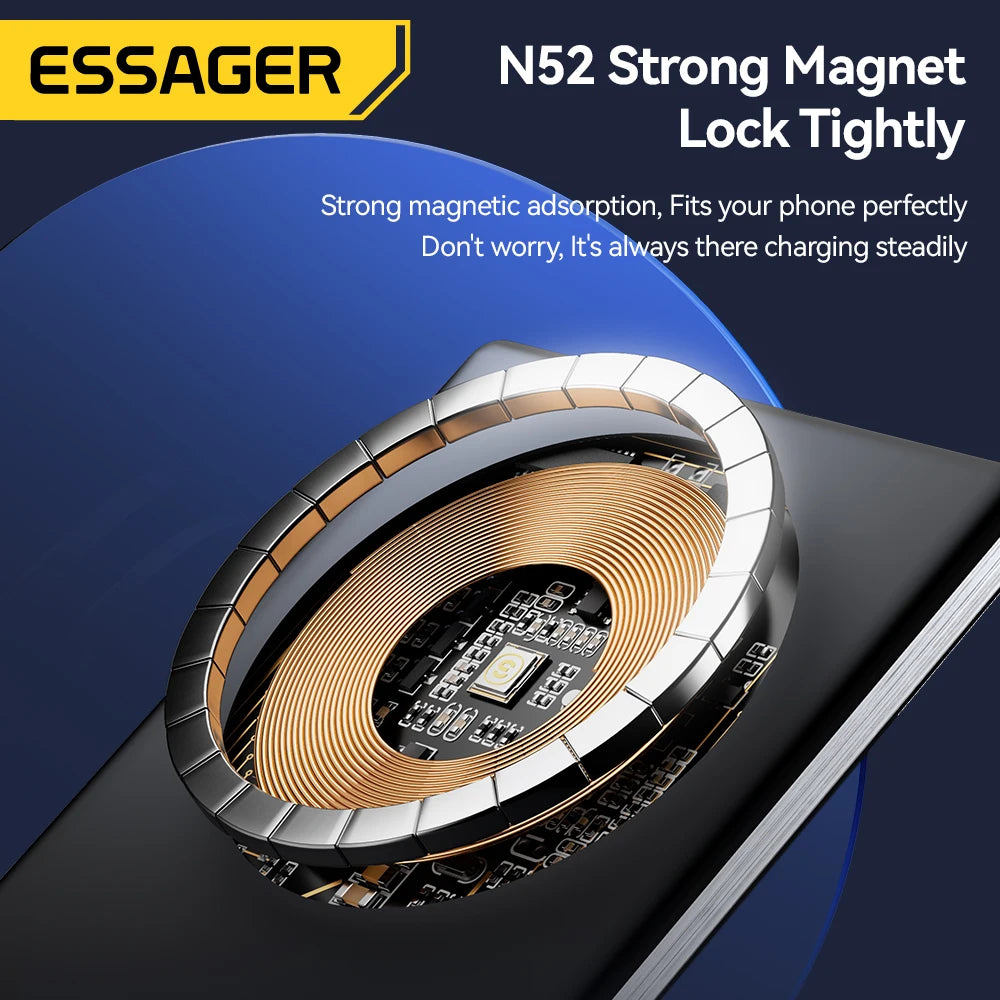 ESSAGER 20W magnetni brezžični polnilnik, 5000 mAh, tanek, MagSafe