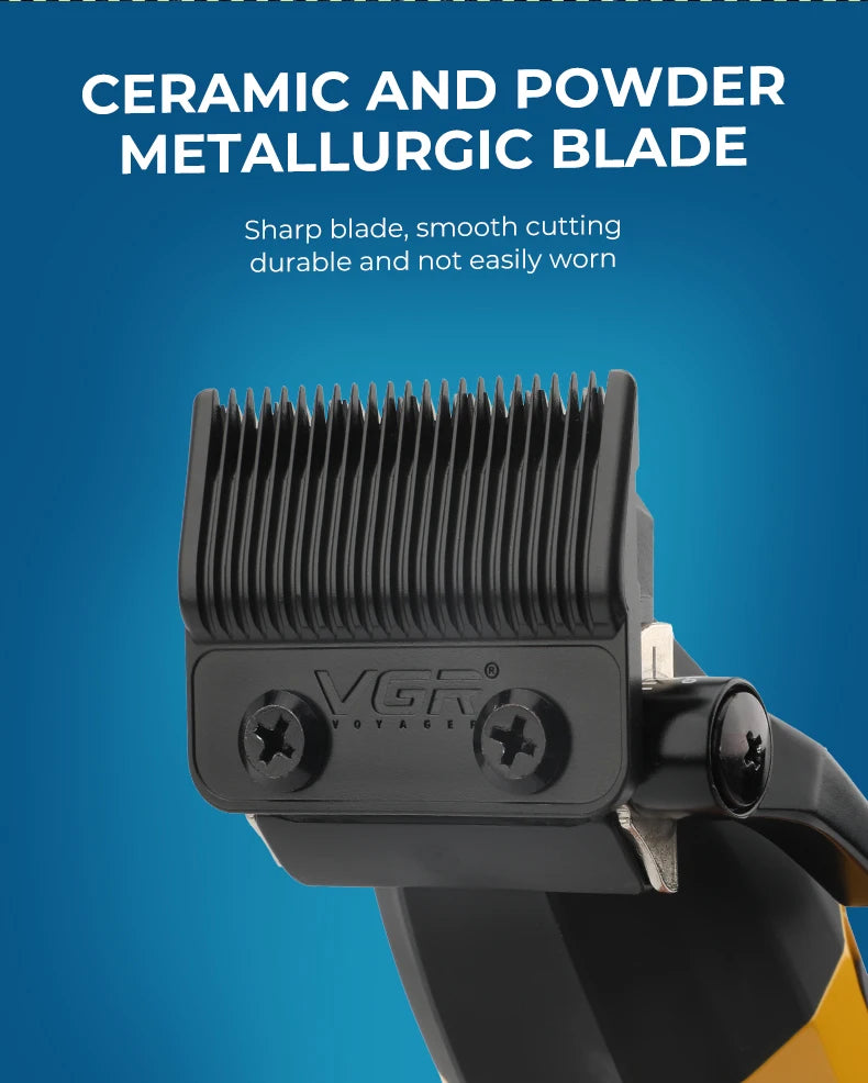 VGR V-285 Professional Hair Clipper – 9,000 RPM, 150-Min Runtime, 6 Combs