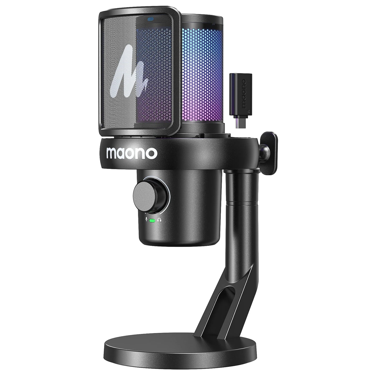 Maono DM40 – Wireless USB Condenser Microphone | AI Voice Changer, Noise Reduction & RGB Mic for Gaming, Streaming & PC Recording