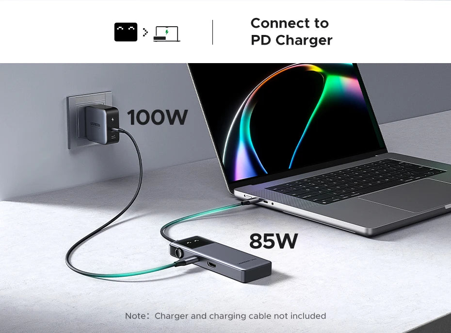 UGREEN Uno 6‑in‑1 USB‑C Hub with 4K60Hz HDMI, 10Gbps USB 3.2, PD100W