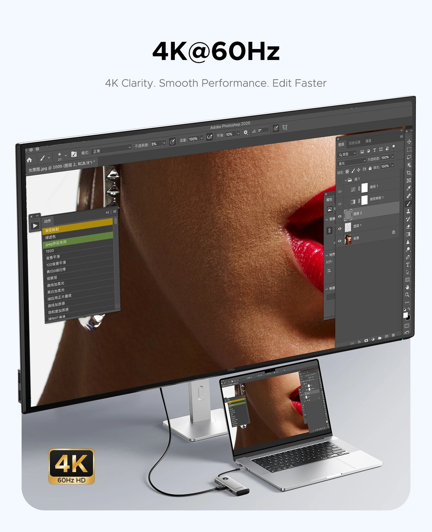 ORICO 8‑in‑1 USB‑C Hub Triple Display Docking Station with Dual HDMI 4K60Hz, USB 3.0 Ports