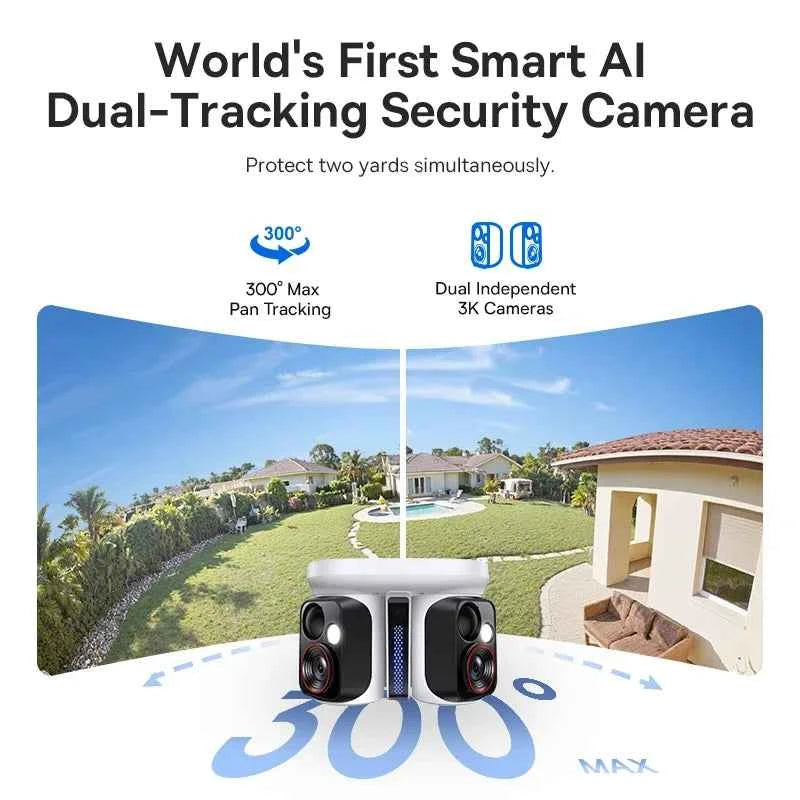 Baseus Security X1 Pro Outdoor Dual Camera Wireless 3K Camera Solar Panel Face Recognition Smart AI Tracking Security Camera - Limetastore