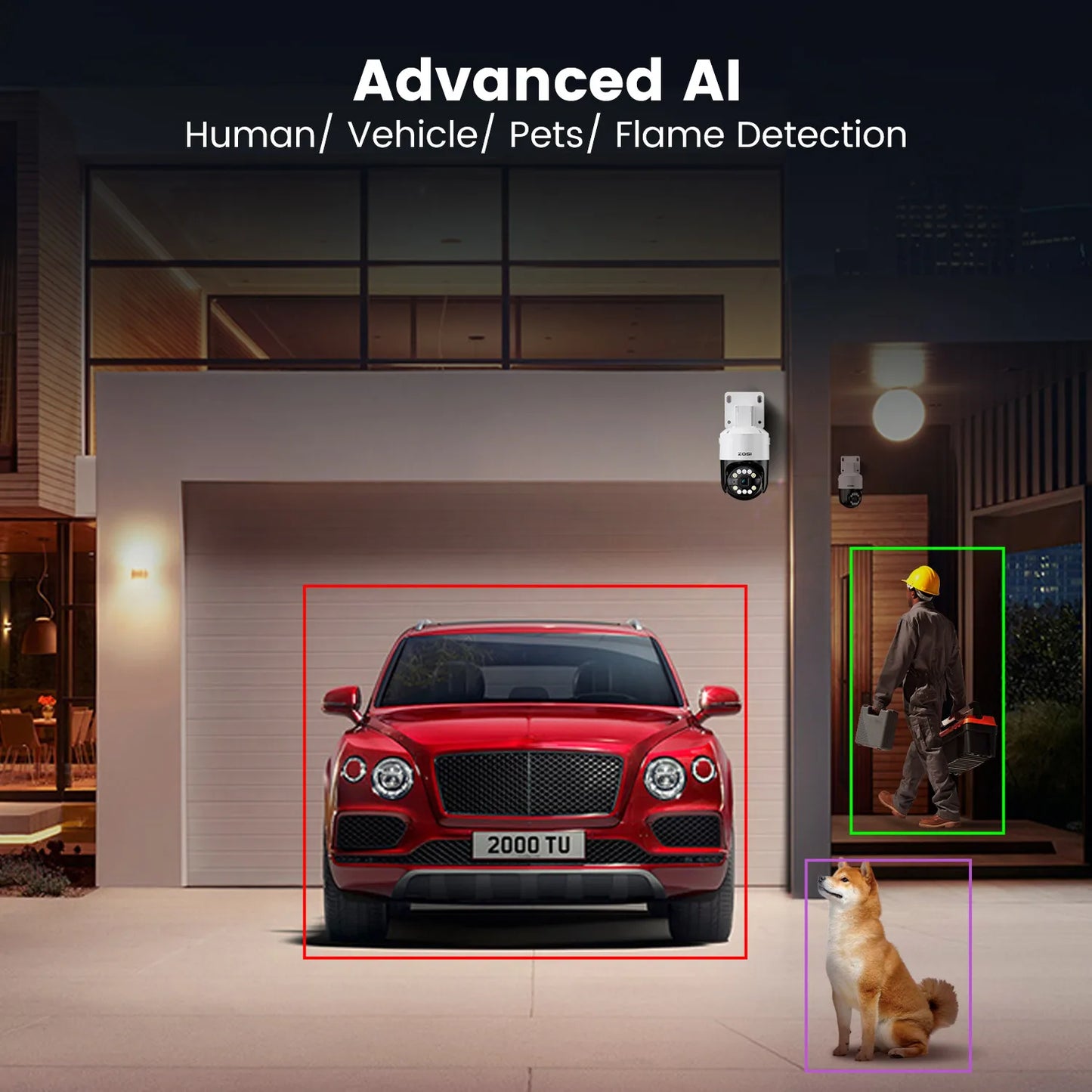 ZOSI 8MP PTZ PoE Security Camera System – 4K AI Face/Person/Vehicle Detection