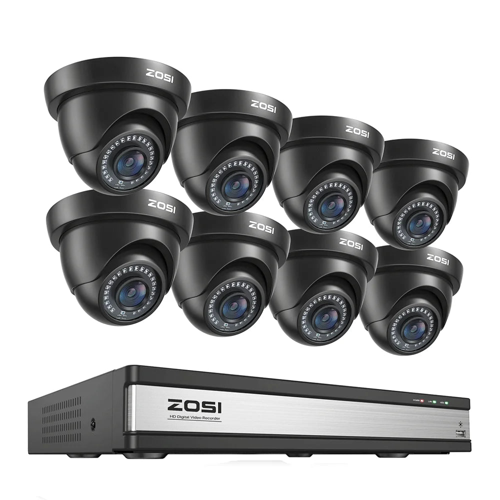 Žični varnostni sistem s kamerami ZOSI 16CH 1080p – DVR H.265+ z zaznavanjem ljudi in vozil