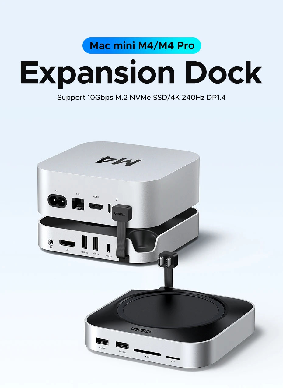 UGREEN Mac Mini priklopna postaja s 4K240Hz DisplayPortom, režo za M.2 NVMe SSD