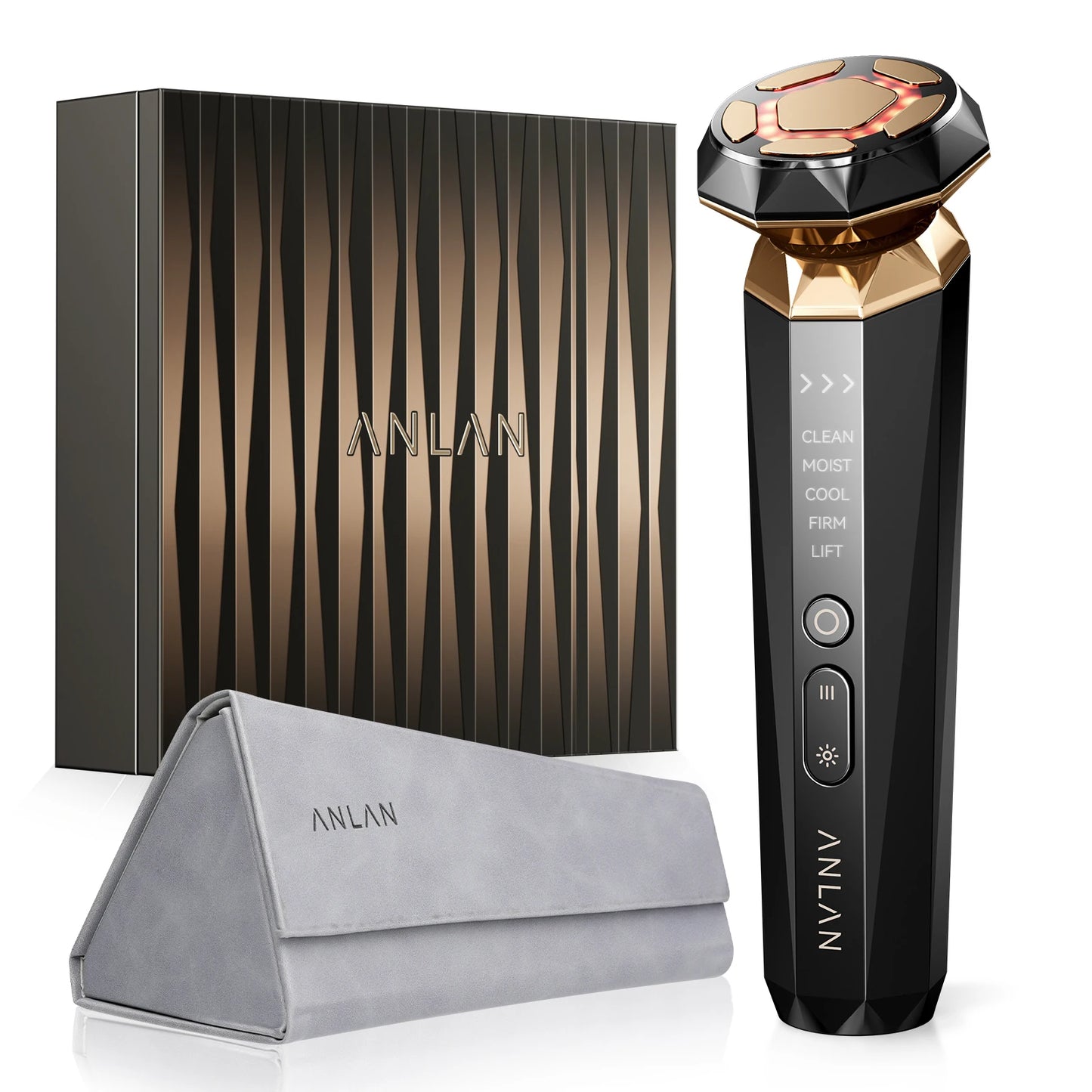 ANLAN RF Skincare Pro | 18K zlato, toplo/hladno, EMS lifting naprava za obraz