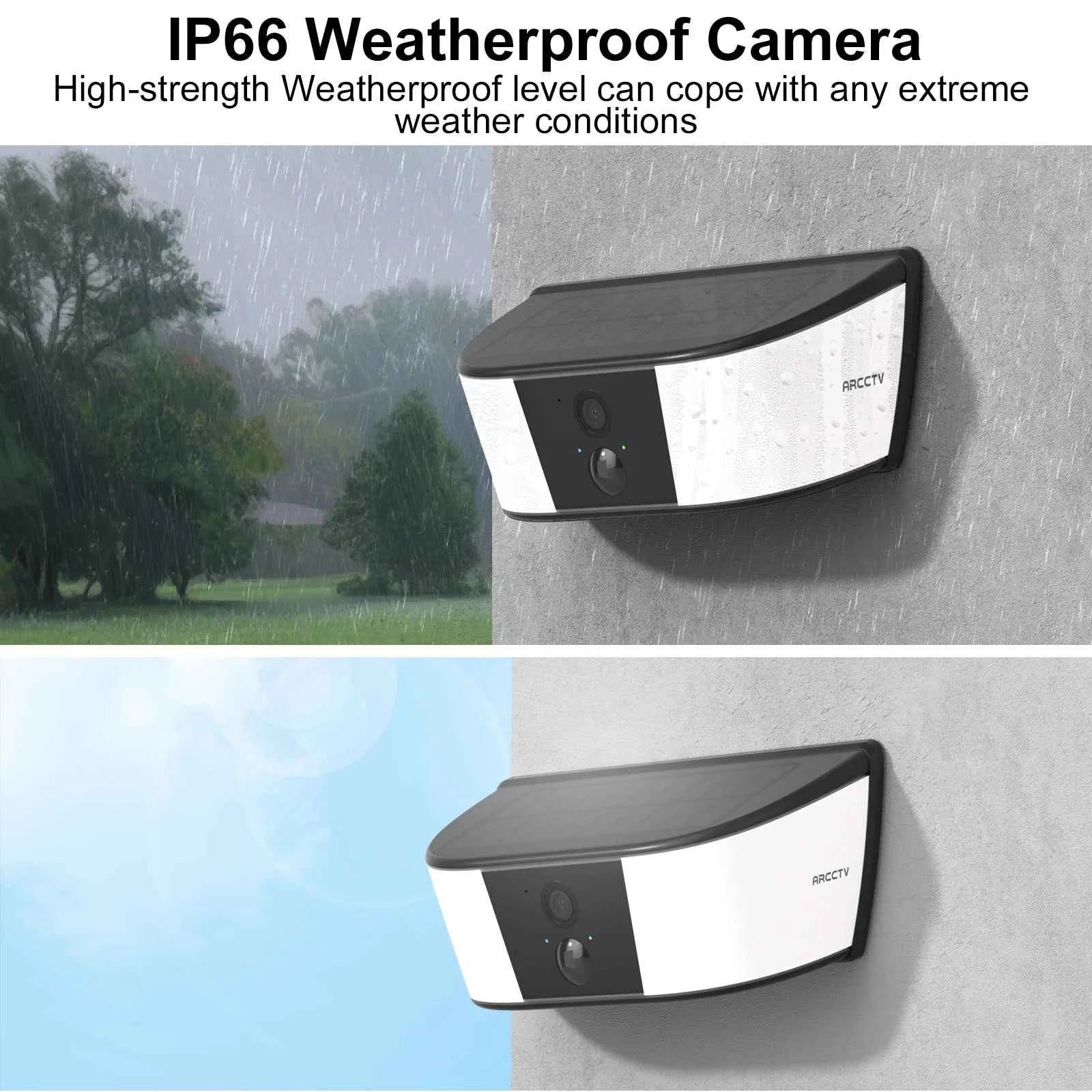 ARCCTV 2K WiFi Solar Camera Security Outdoor Wireless Floodlight Camera Humanoid Detection Alarm Surveillance HD Two Way Audio - Limetastore