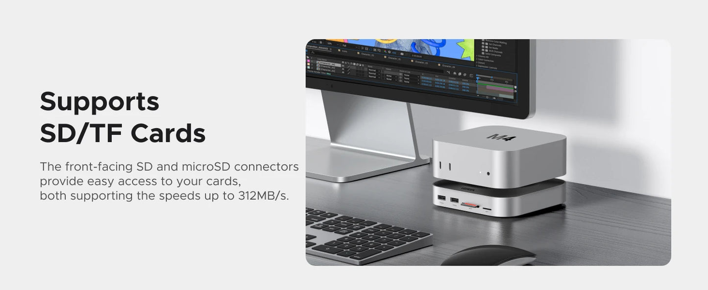 UGREEN USB-C priklopna postaja za Mac Mini M4/M4 Pro z ohišjem za SSD M.2 NVMe