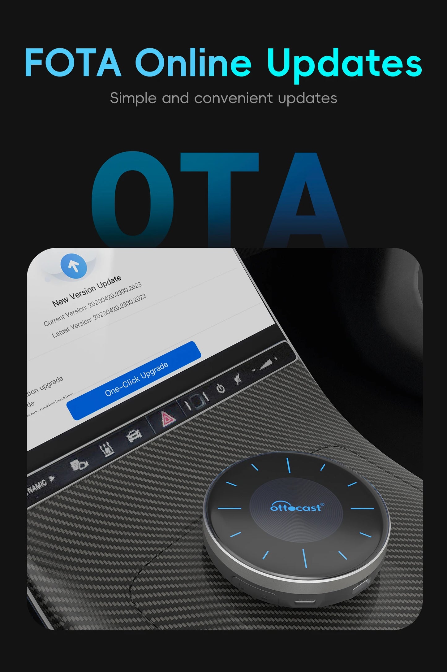 OTTOCAST P3 Wireless CarPlay Android AI Box with HDMI