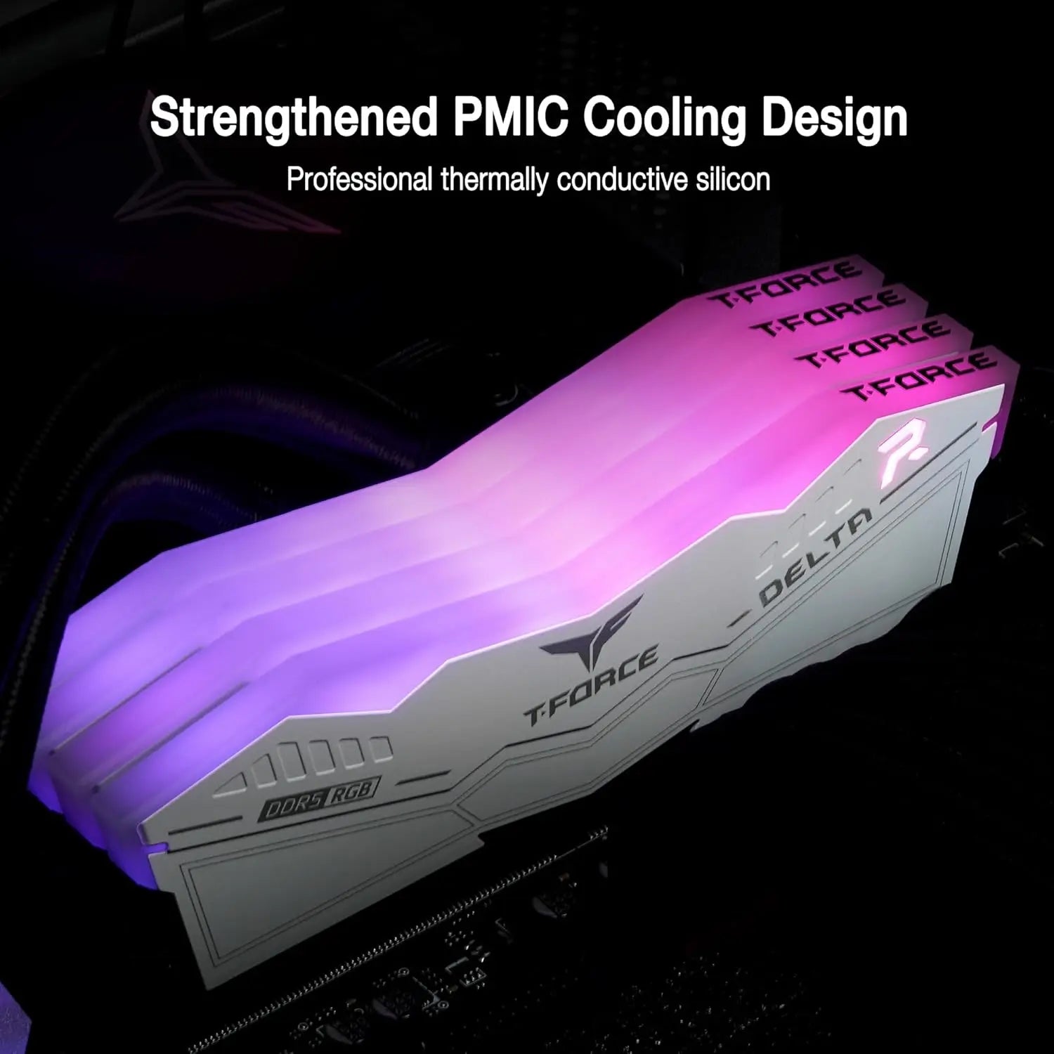 TEAMGROUP T-Force Delta RGB DDR5 32GB (2x16GB) 6000MHz CL30 Desktop RAM | Intel XMP 3.0 & AMD EXPO